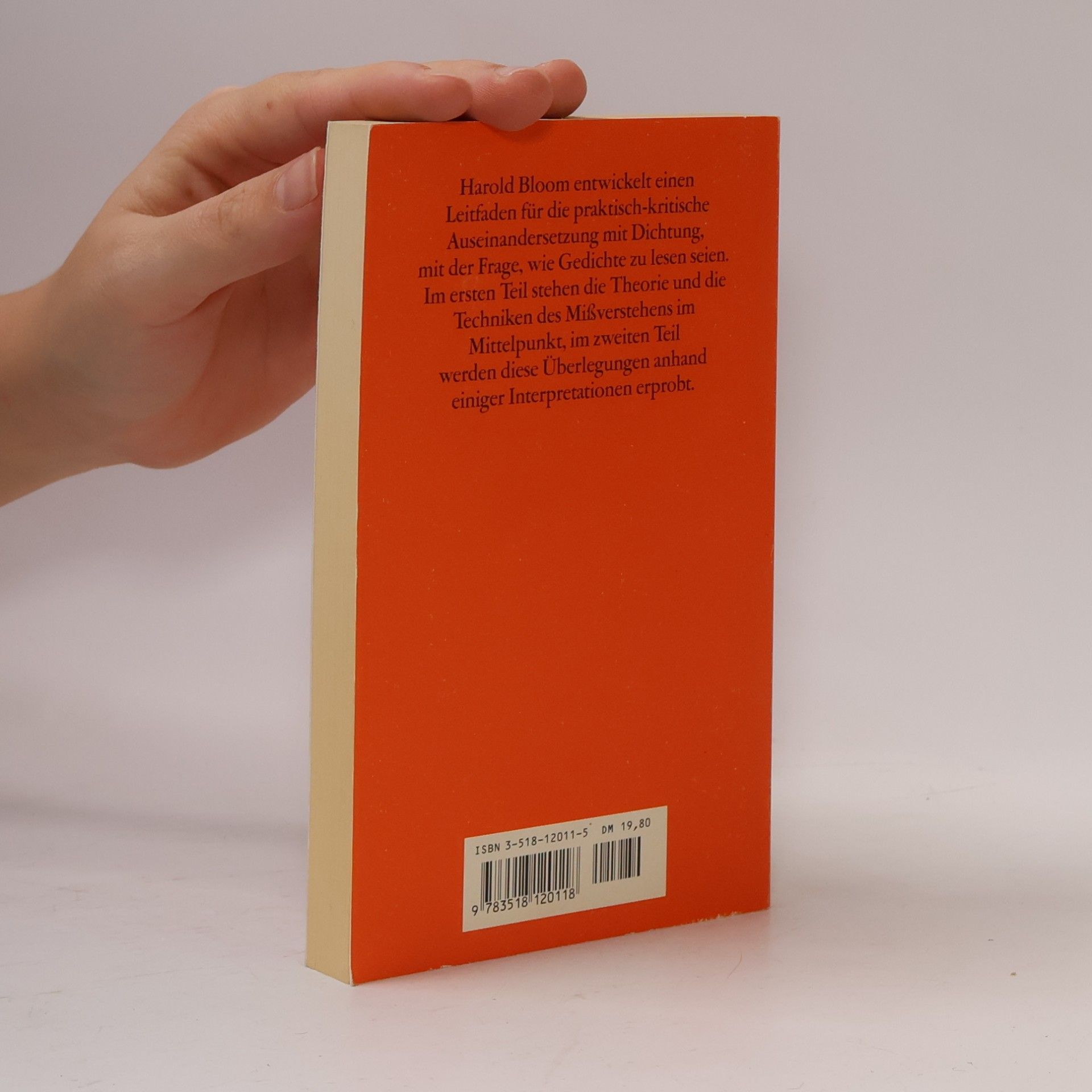 Harold Bloom Edition Suhrkamp: Eine Topographie des Fehllesens