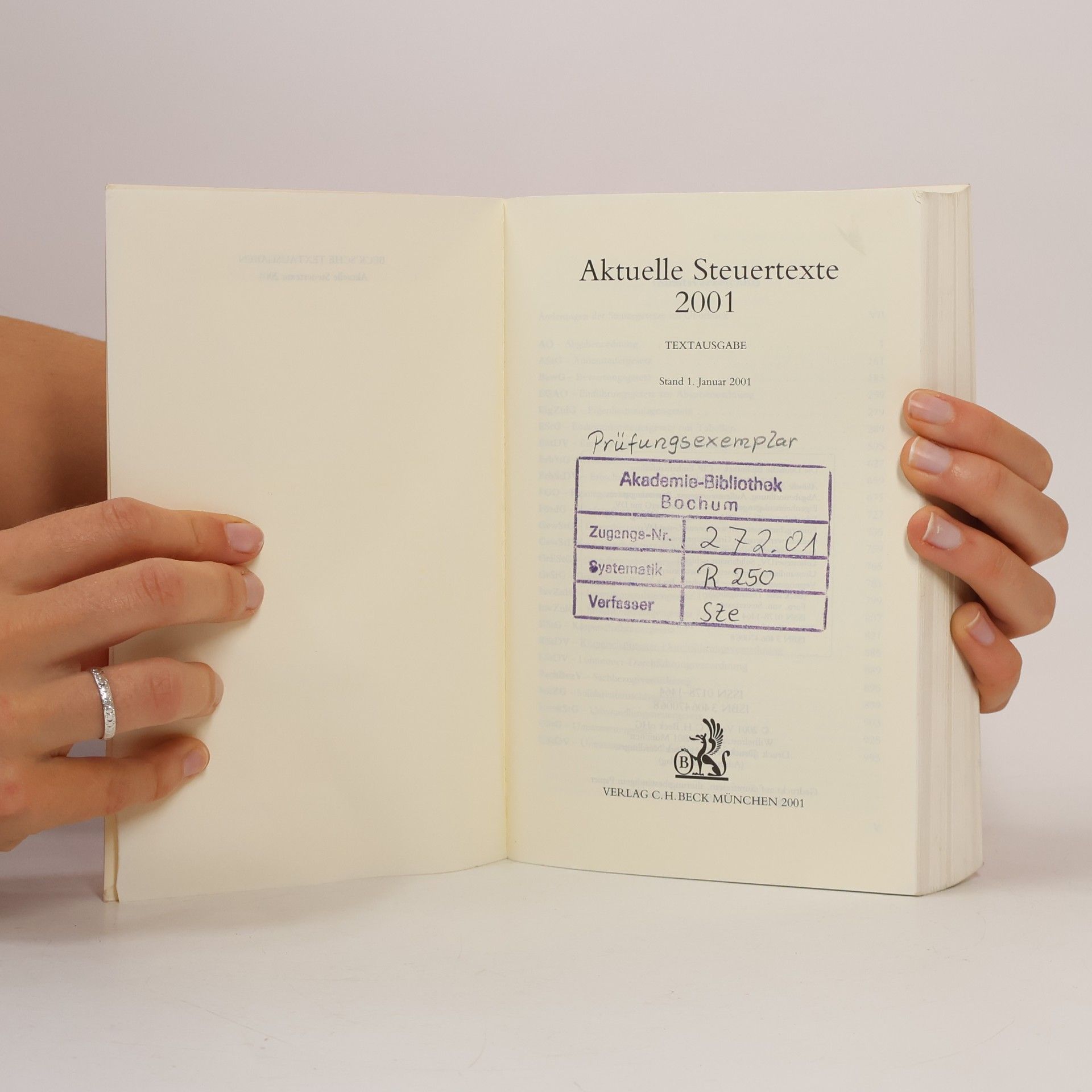 Aktuelle Steuertexte 2001