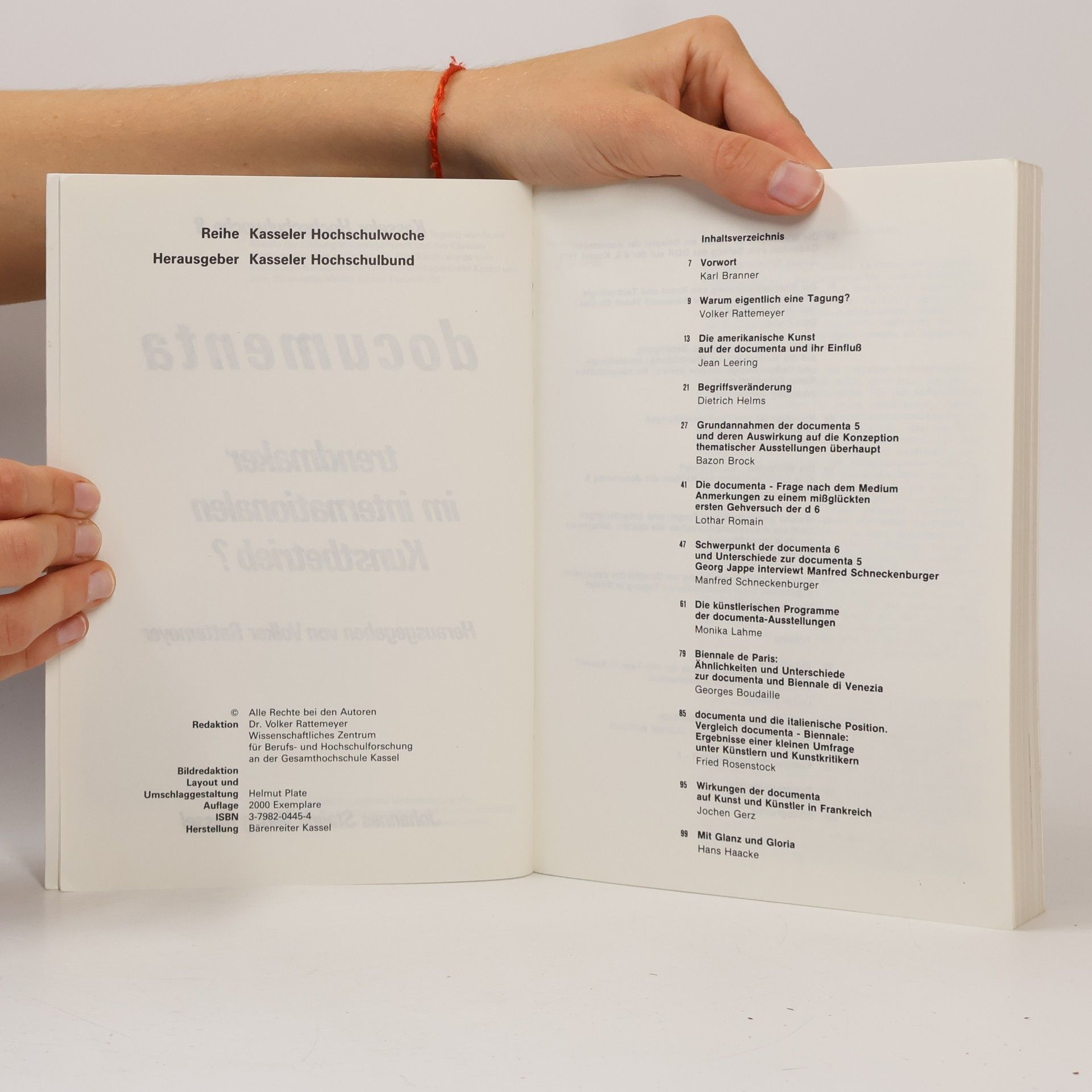 Volker Rattemeyer Kasseler Hochschulwoche - 8: Documenta, Trendmaker im internationalen Kunstbetrieb?