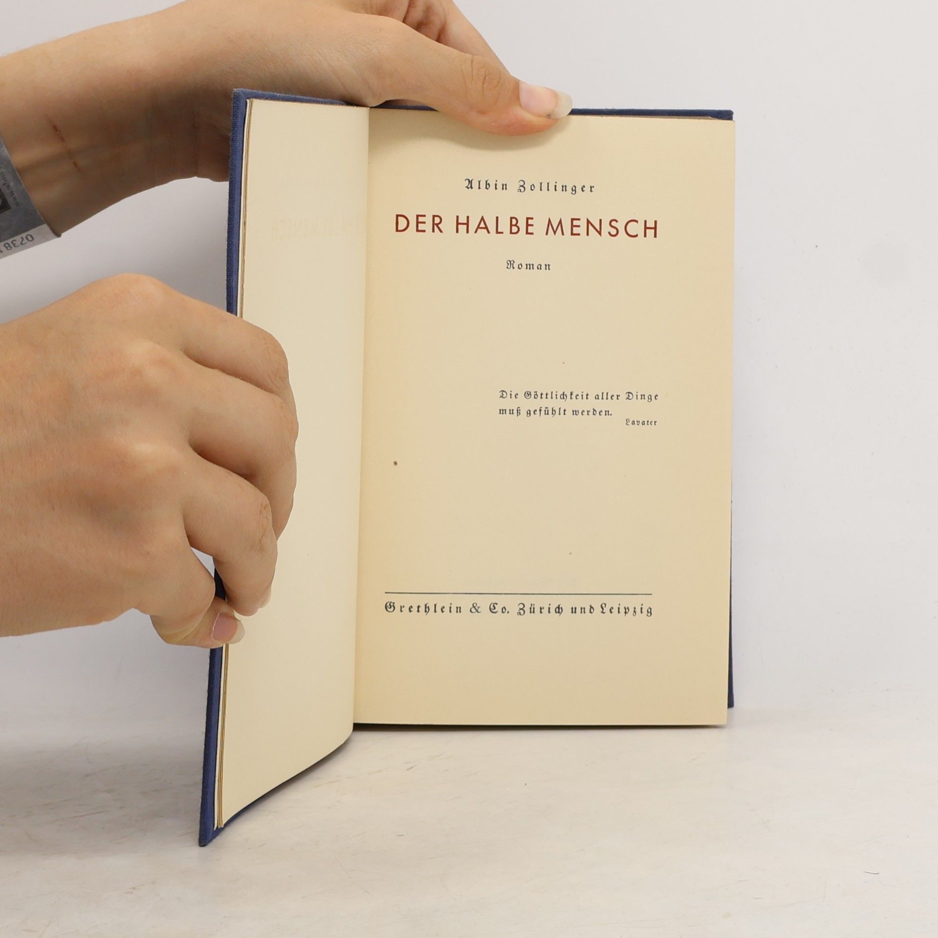 Albin Zollinger Der halbe Mensch