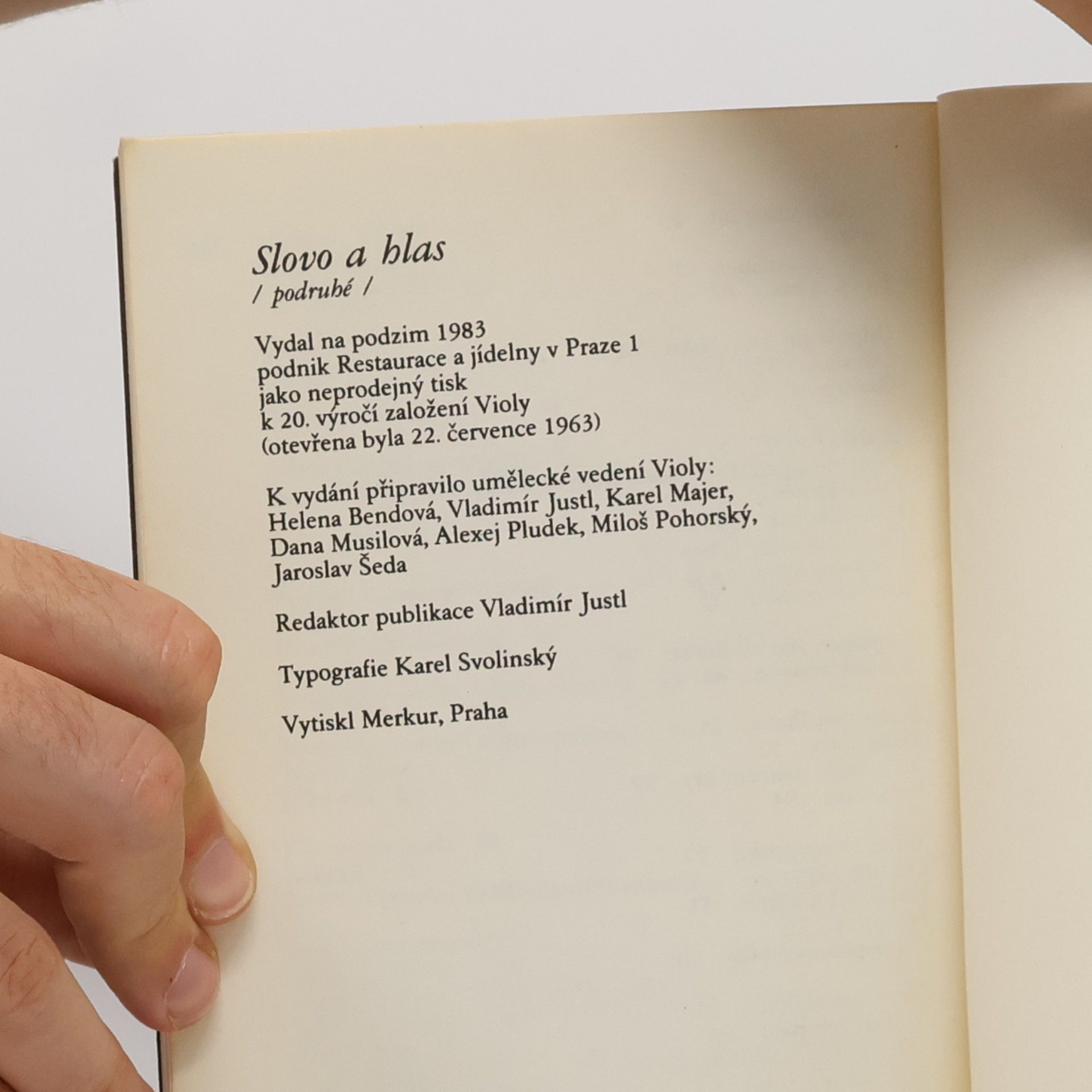 Various authors Slovo a hlas (podruhé). K 20. výročí Violy.