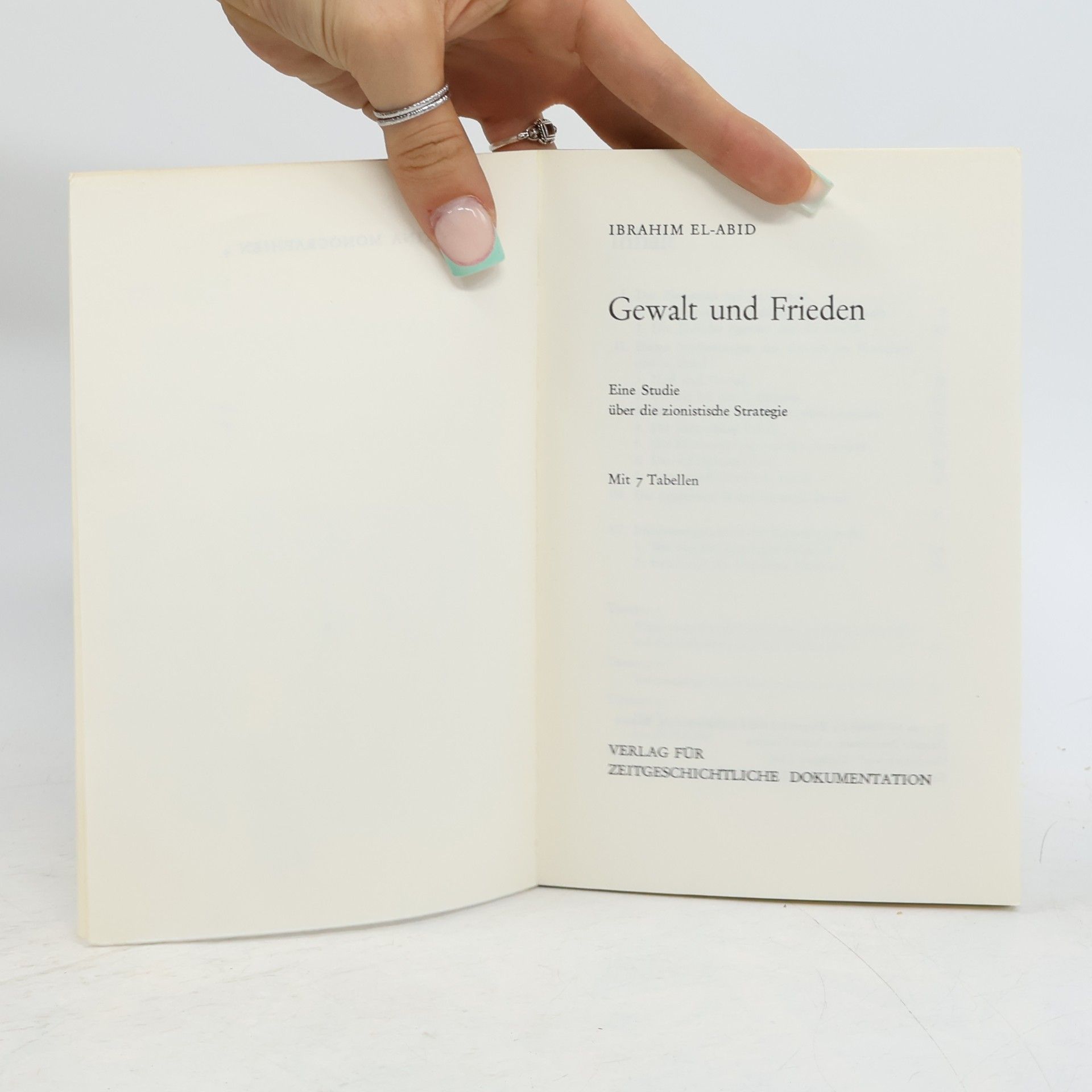 Ibrahim El-Abid Palästina Monographien 4. Gewalt und Frieden