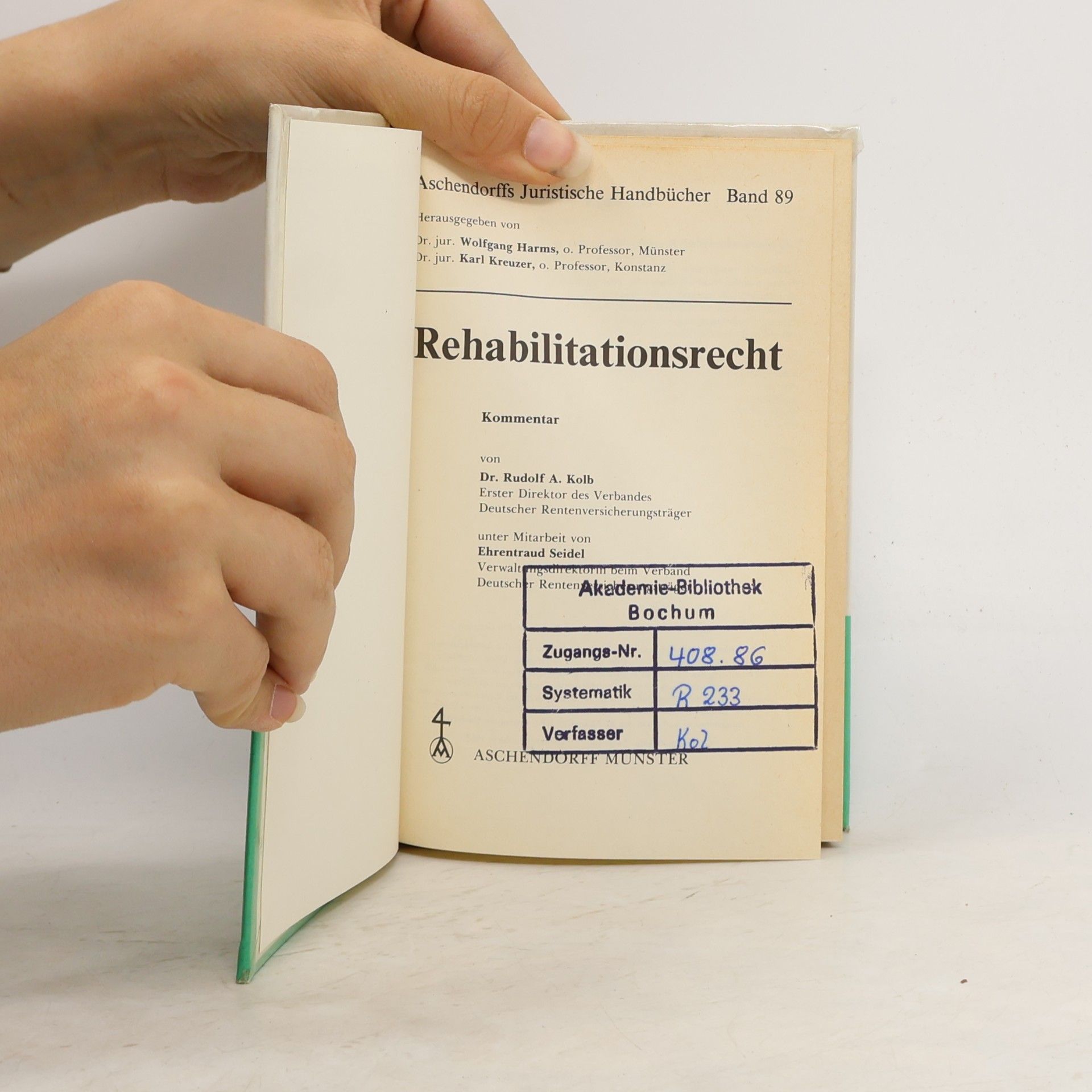 Rudolf A. Kolb Rehabilitationsrecht