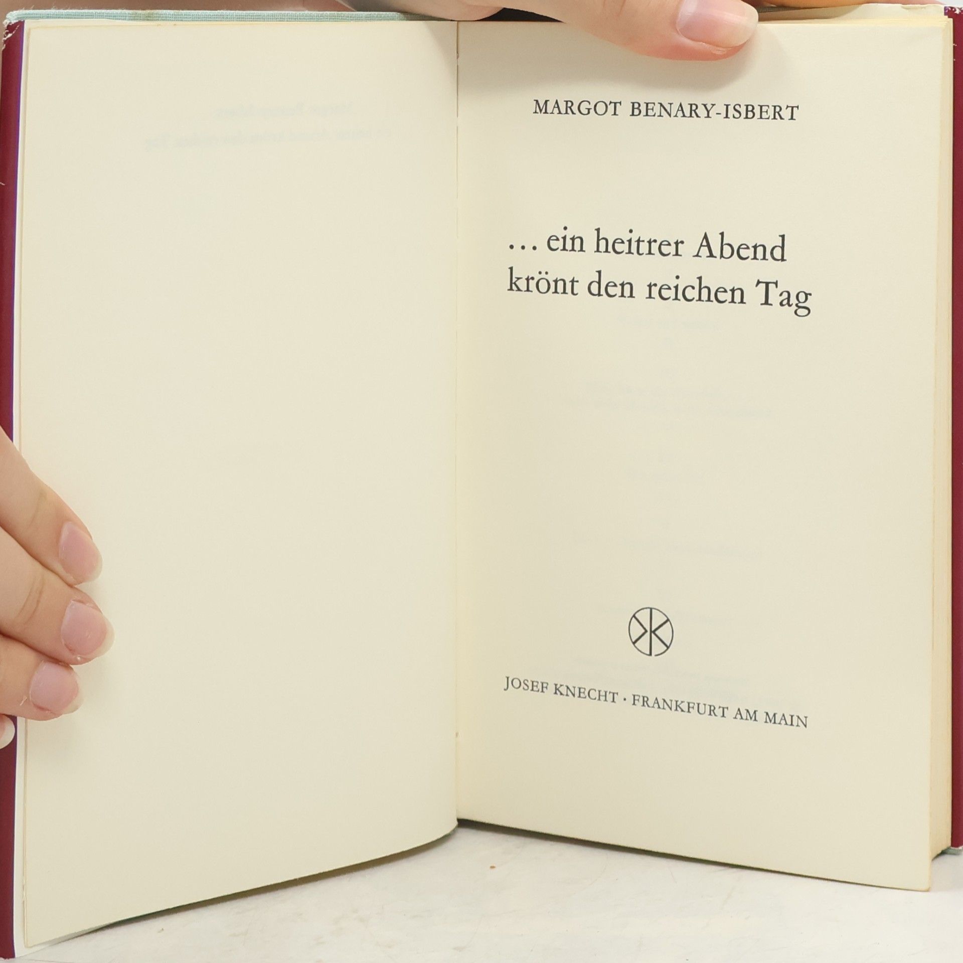 Margot Benary-Isbert ... ein heitrer Abend krönt den reichen Tag