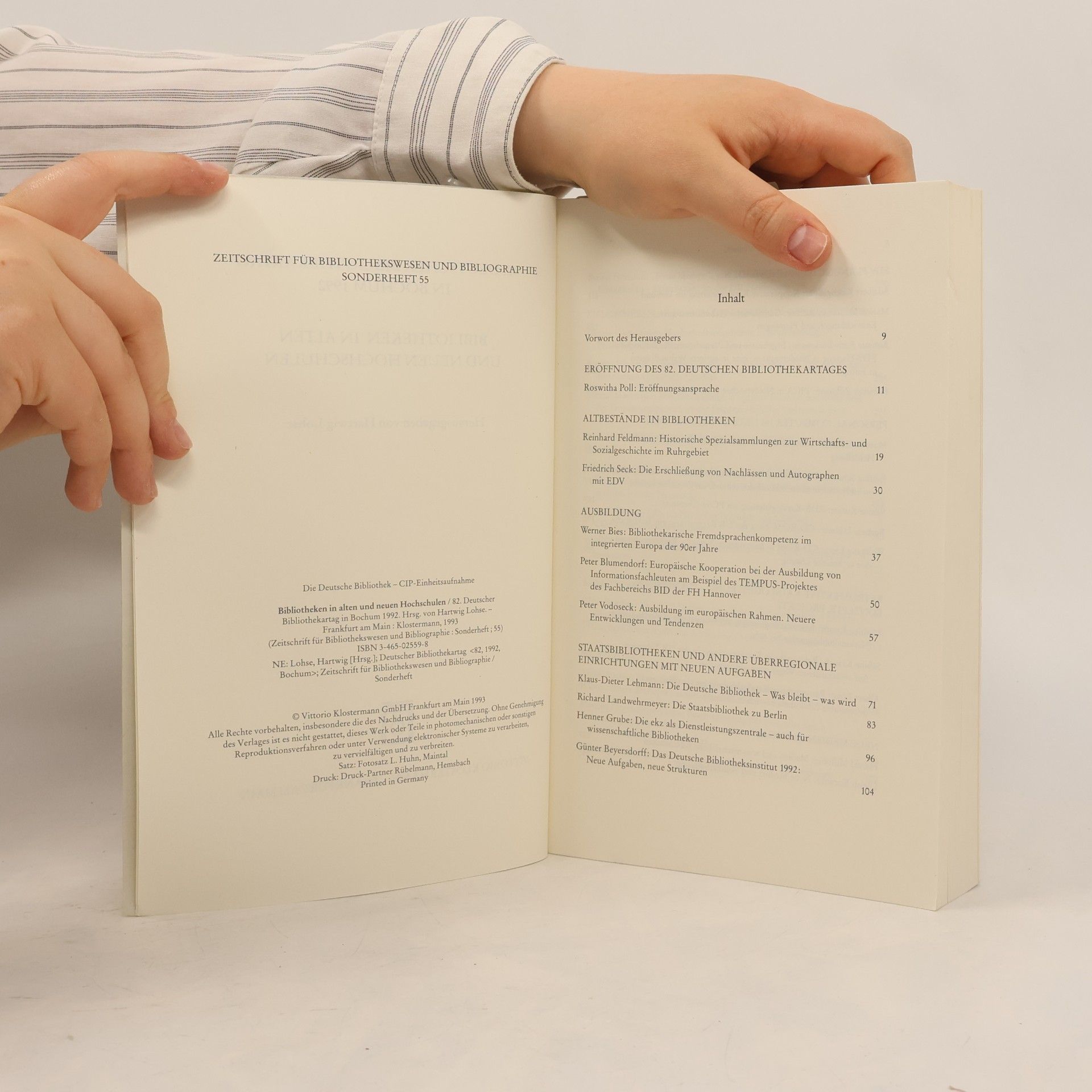 Hartwig Lohse Zeitschrift für Bibliothekswesen und Bibliographie - 55: Bibliotheken in alten und neuen Hochschulen