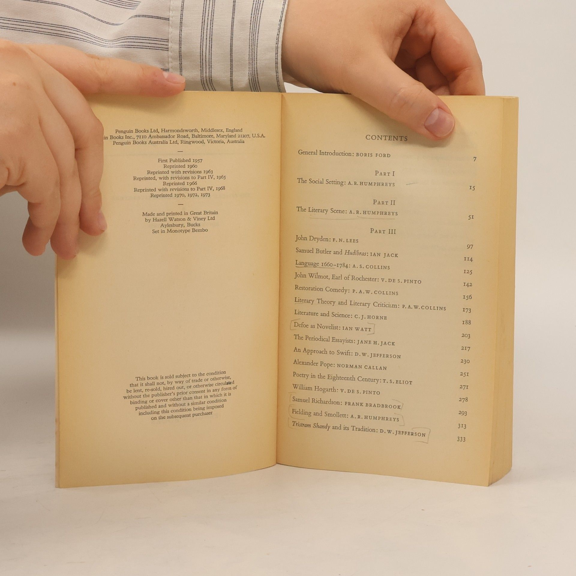 Boris Ford The Pelican Guide to English Literature. Volume 4. From Dryden to Johnson.