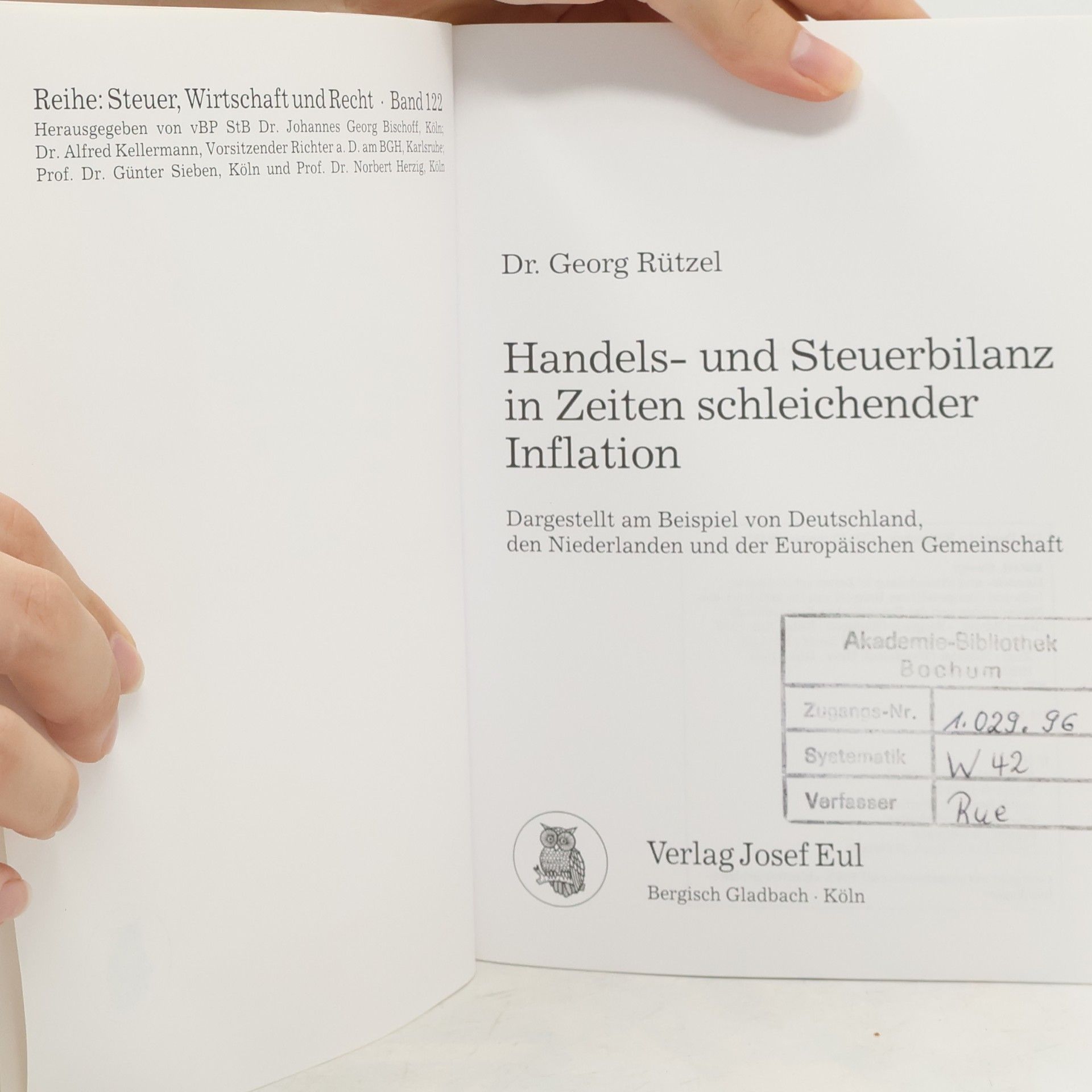 Georg Rützel Handels- und Steuerbilanz in Zeiten schleichender Inflation