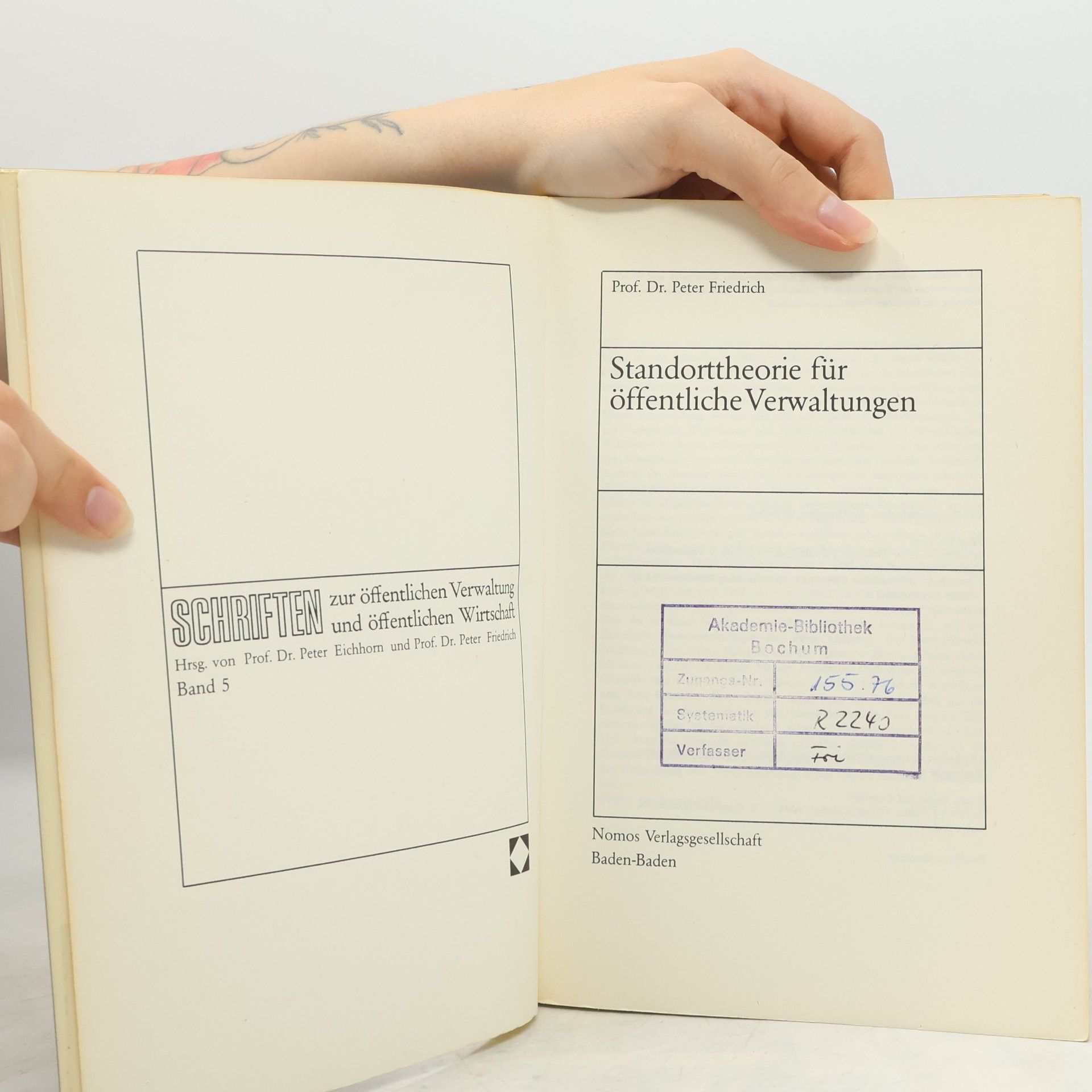 Peter Friedrich Standorttheorie für öffentliche Verwaltungen