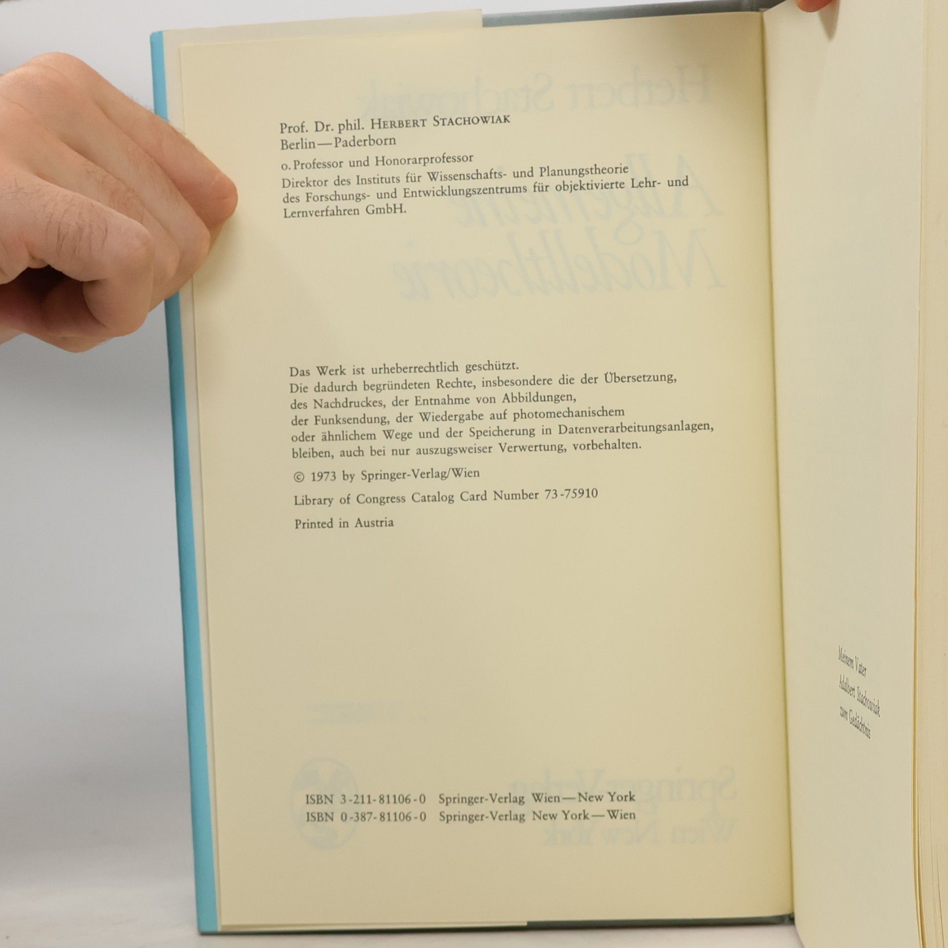 Herbert Stachowiak Allgemeine Modelltheorie