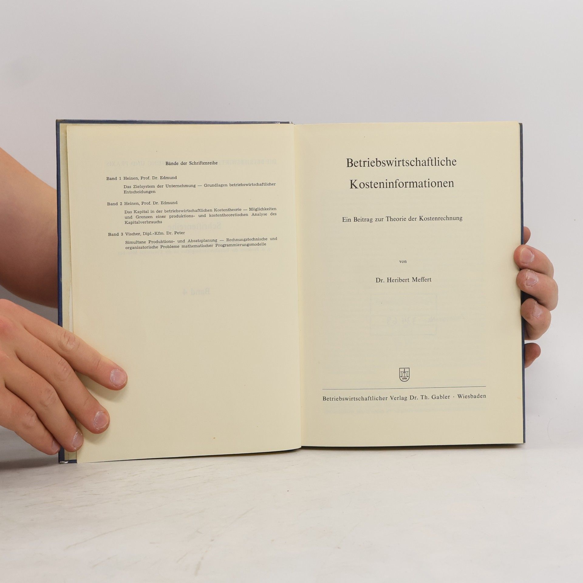 Heribert Meffert Betriebswirtschaftliche Kosteninformationen