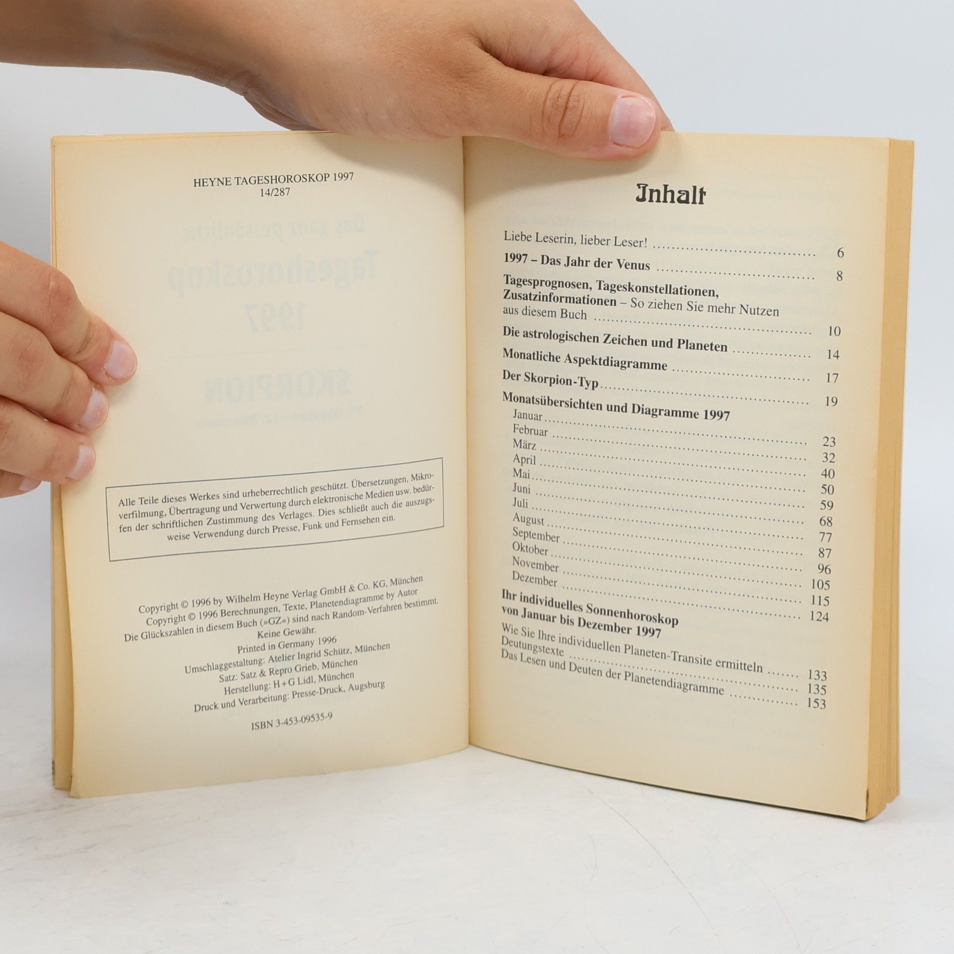 C. Joachim Weiss Das ganz persönliche Tageshoroskop 1997
