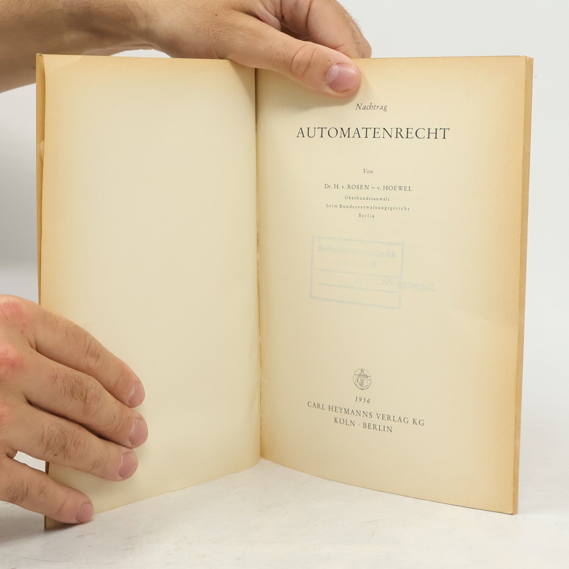 Harry von Rosen-von Hoewel Automatenrecht