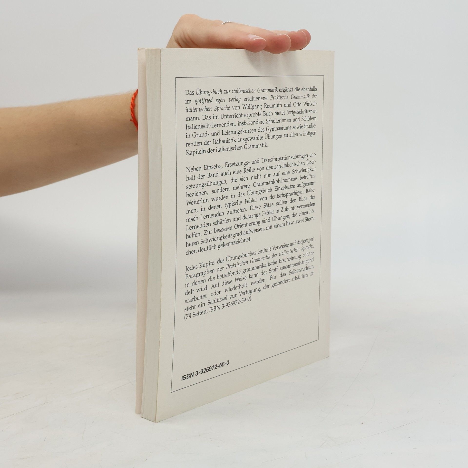 Wolfgang Reumuth Übungsbuch zur italienischen Grammatik