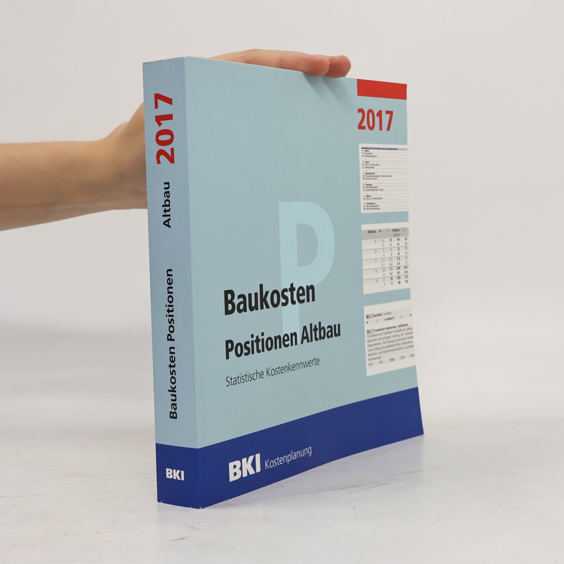 Bki Baukosteninformationszentrum Deutscher Architektenkammern BKI Baukosten Positionen Altbau 2017: Statistische Kostenkennwerte