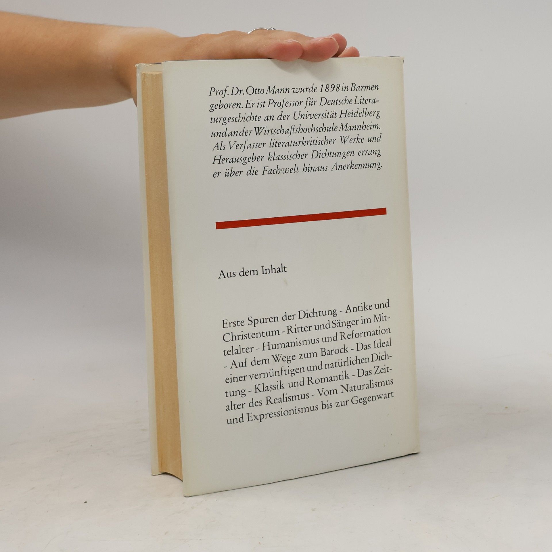 Otto Mann Deutsche Literaturgeschichte