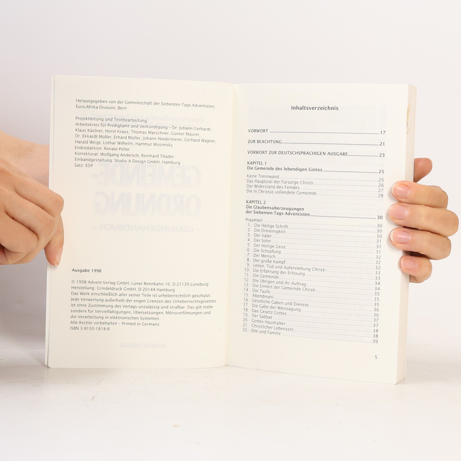 Euro-Afrika-Division der Gemeinschaft der Siebenten-Tags-Adventisten: Gemeindeordnung : Gemeindehandbuch