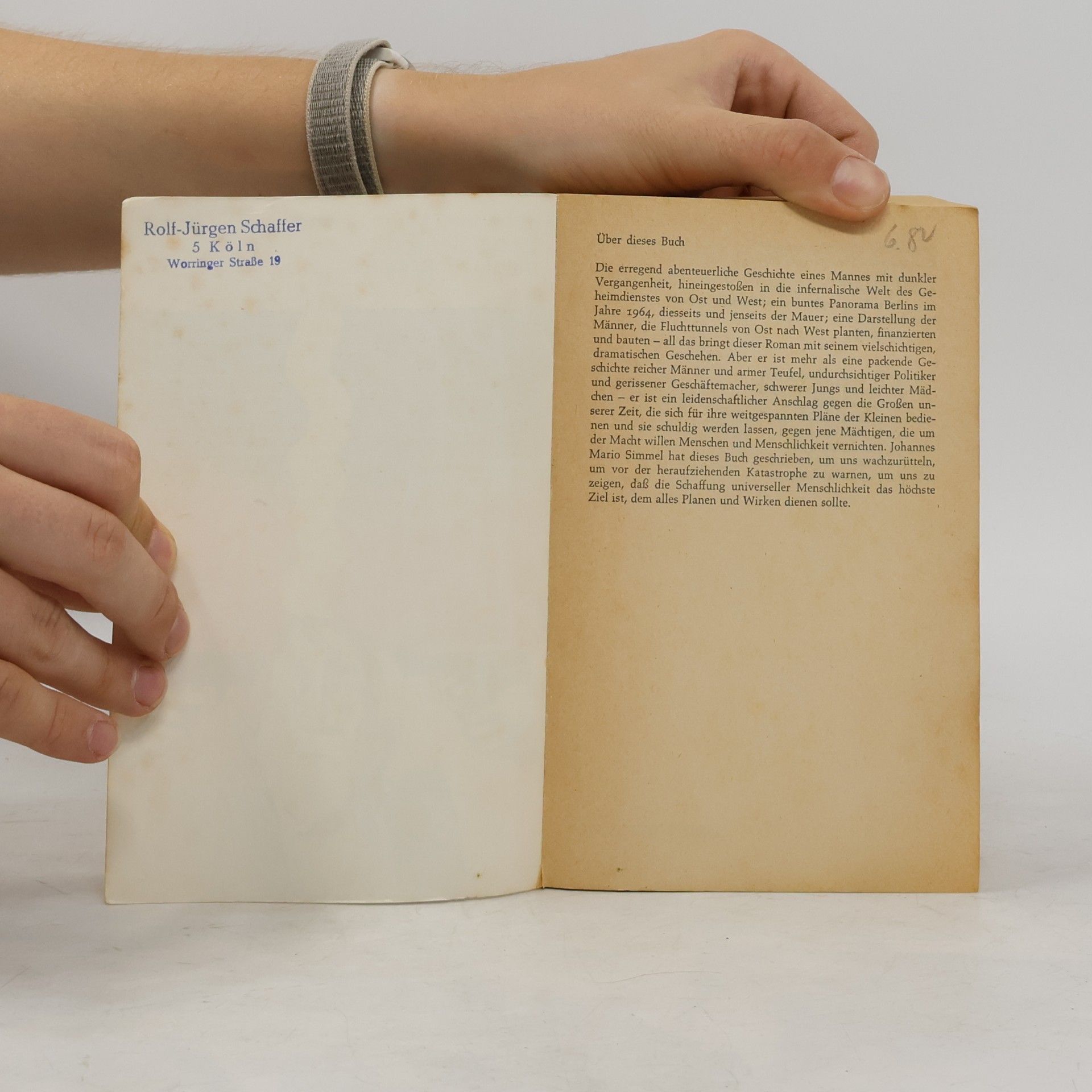 Johannes Mario Simmel Lieb Vaterland magst ruhig sein