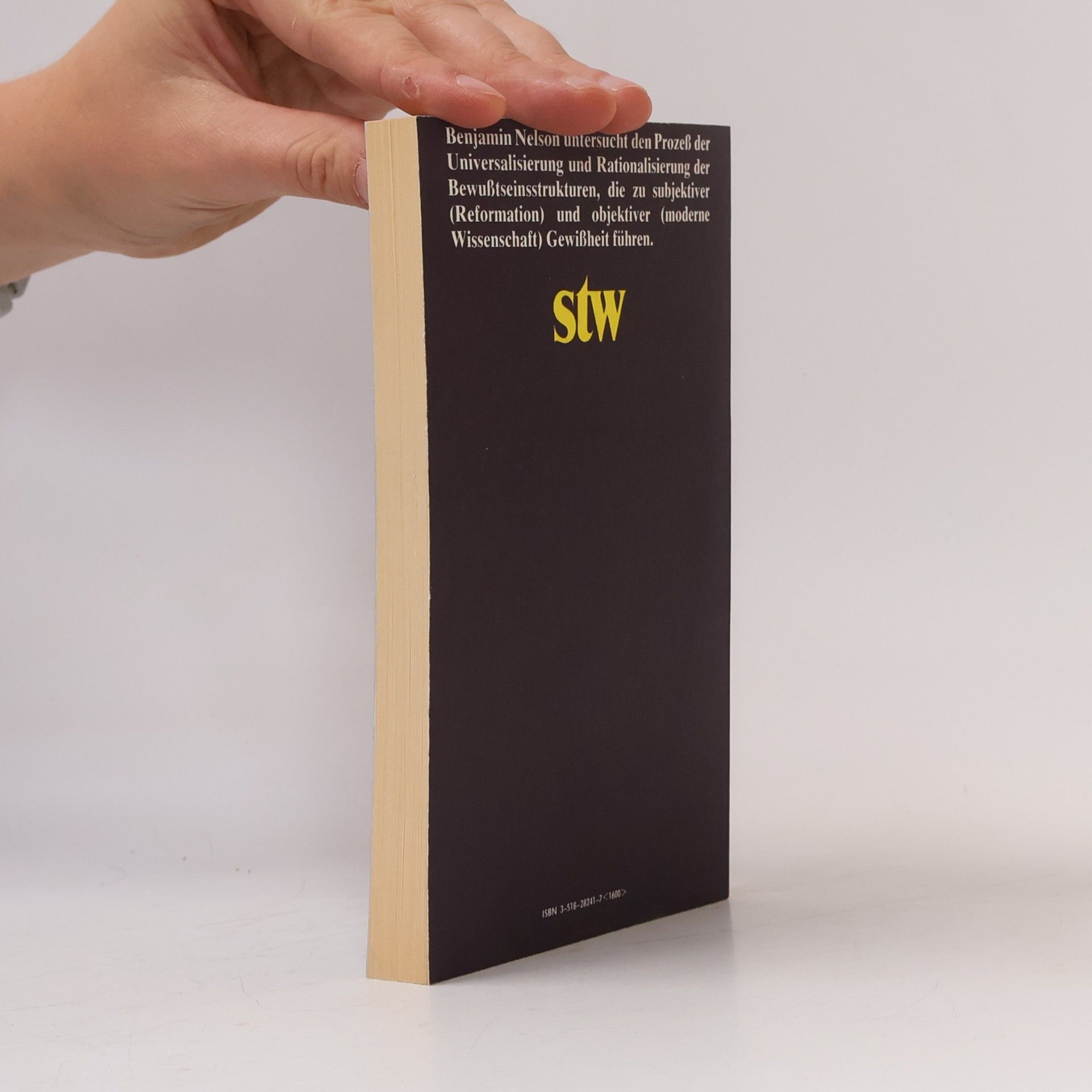 Benjamin Nelson Suhrkamp Taschenbuch Wissenschaft - 641: Der Ursprung der Moderne