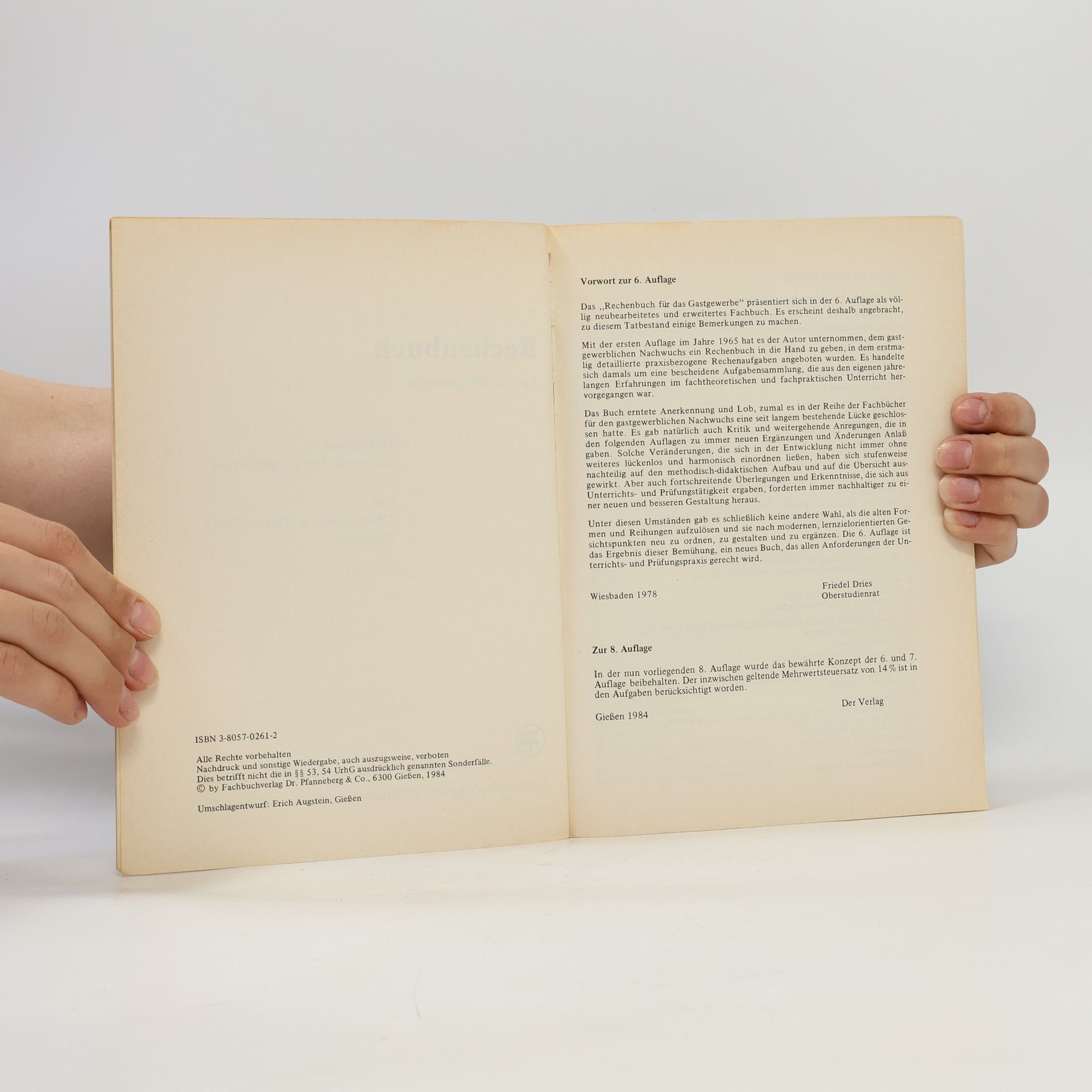 Friedel Dries Rechenbuch für das Gastgewerbe. Fachrechnen für Schule, Praxis und Prüfung