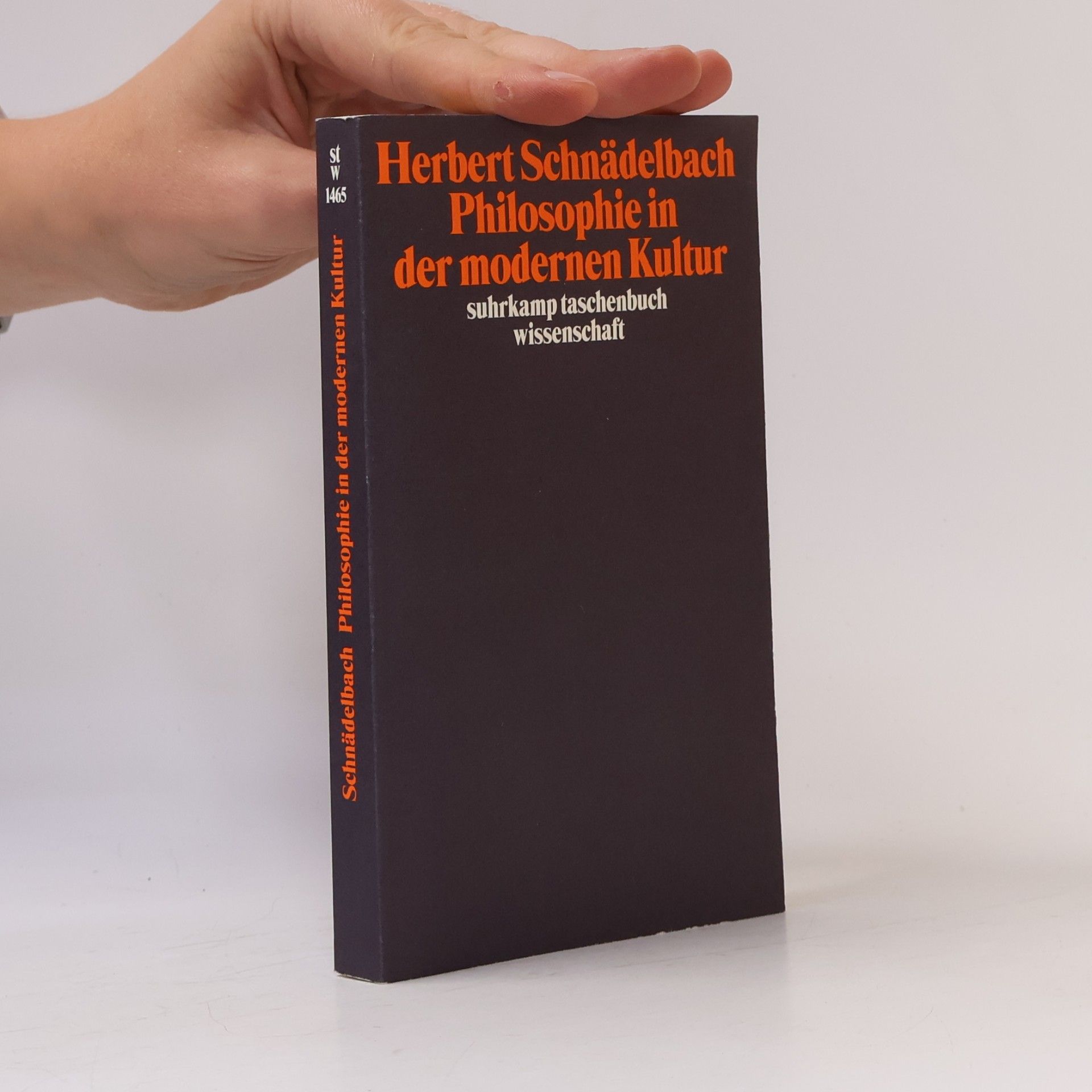 Herbert Schnädelbach Suhrkamp Taschenbuch Wissenschaft - 1465: Philosophie in der modernen Kultur