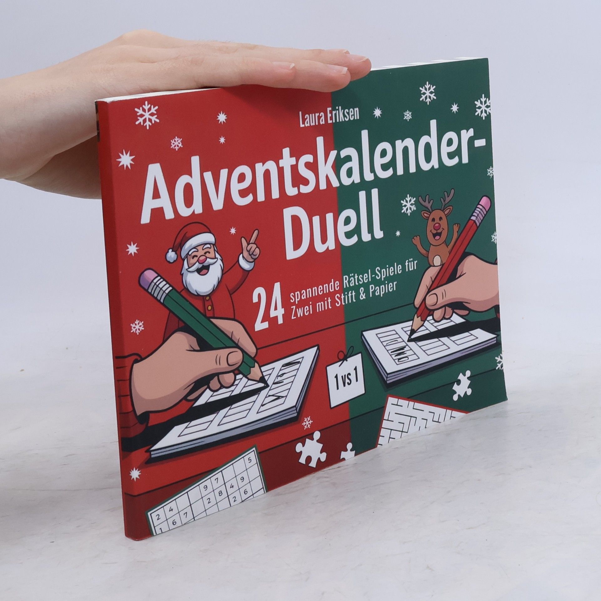 Eriksen Laura Adventskalender-Duell: 24 spannende Rätsel-Spiele für Zwei mit Stift & Papier: Das perfekte Geschenk für eure Vorweihnachtszeit