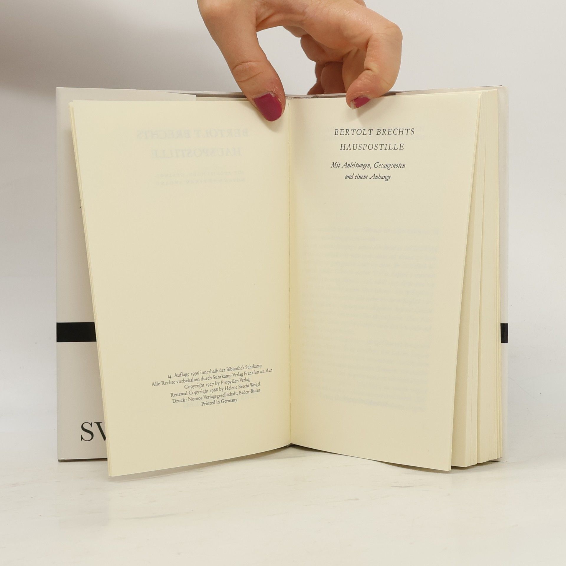 Bertolt Brecht Bertolts Brechts Hauspostille