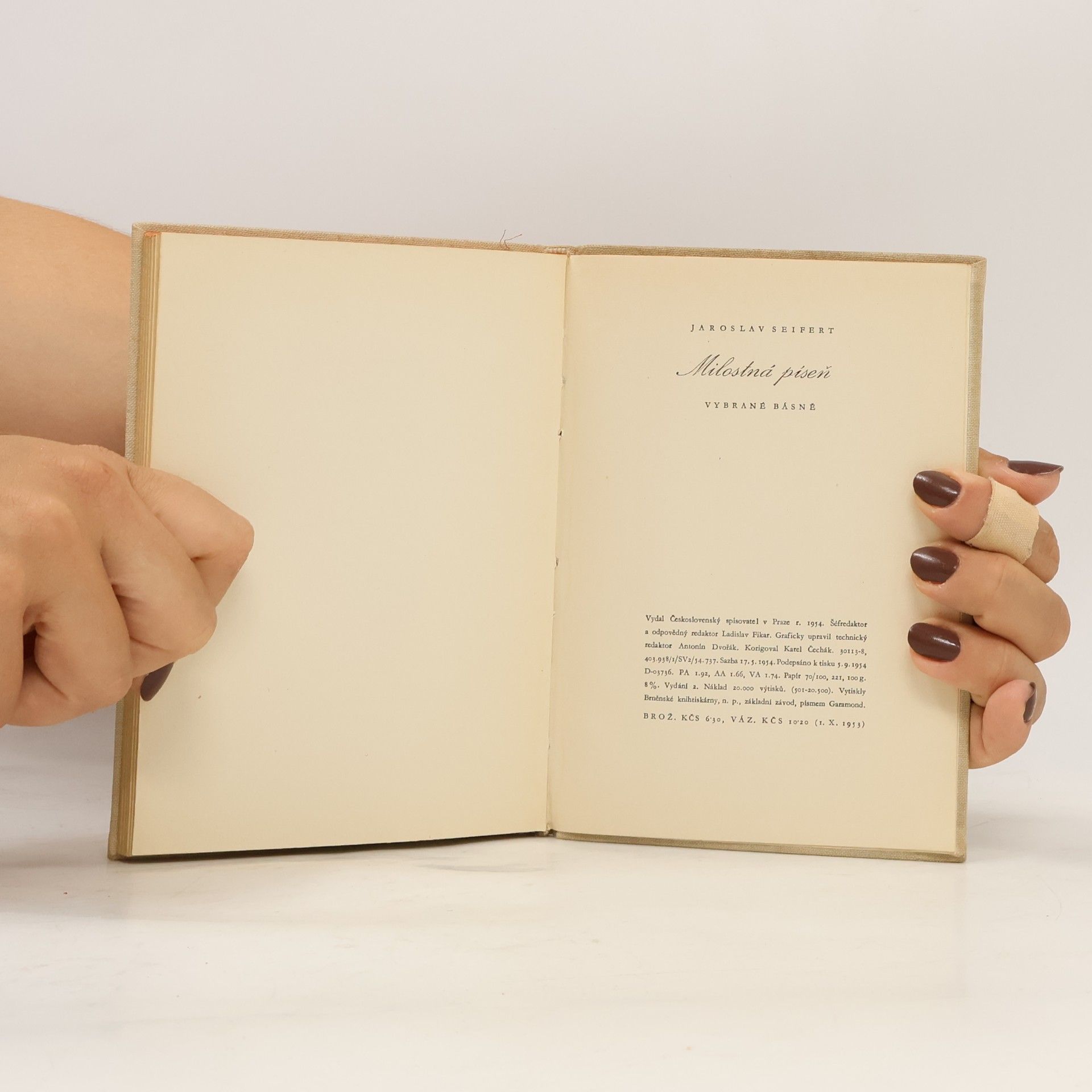 Jaroslav Seifert Milostná píseň