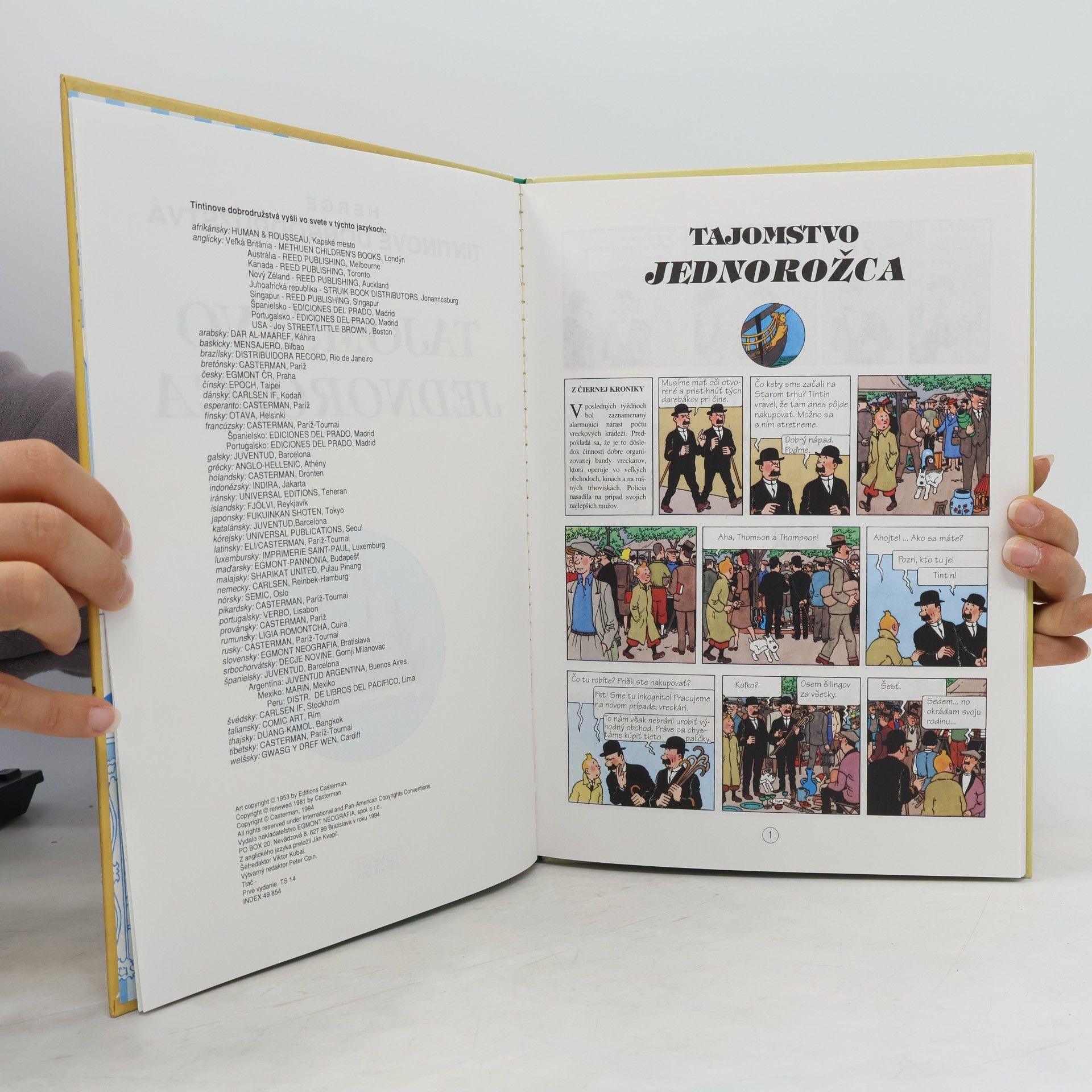 Hergé Tintinove dobrodružství 2. Tajomstvo jednorožca