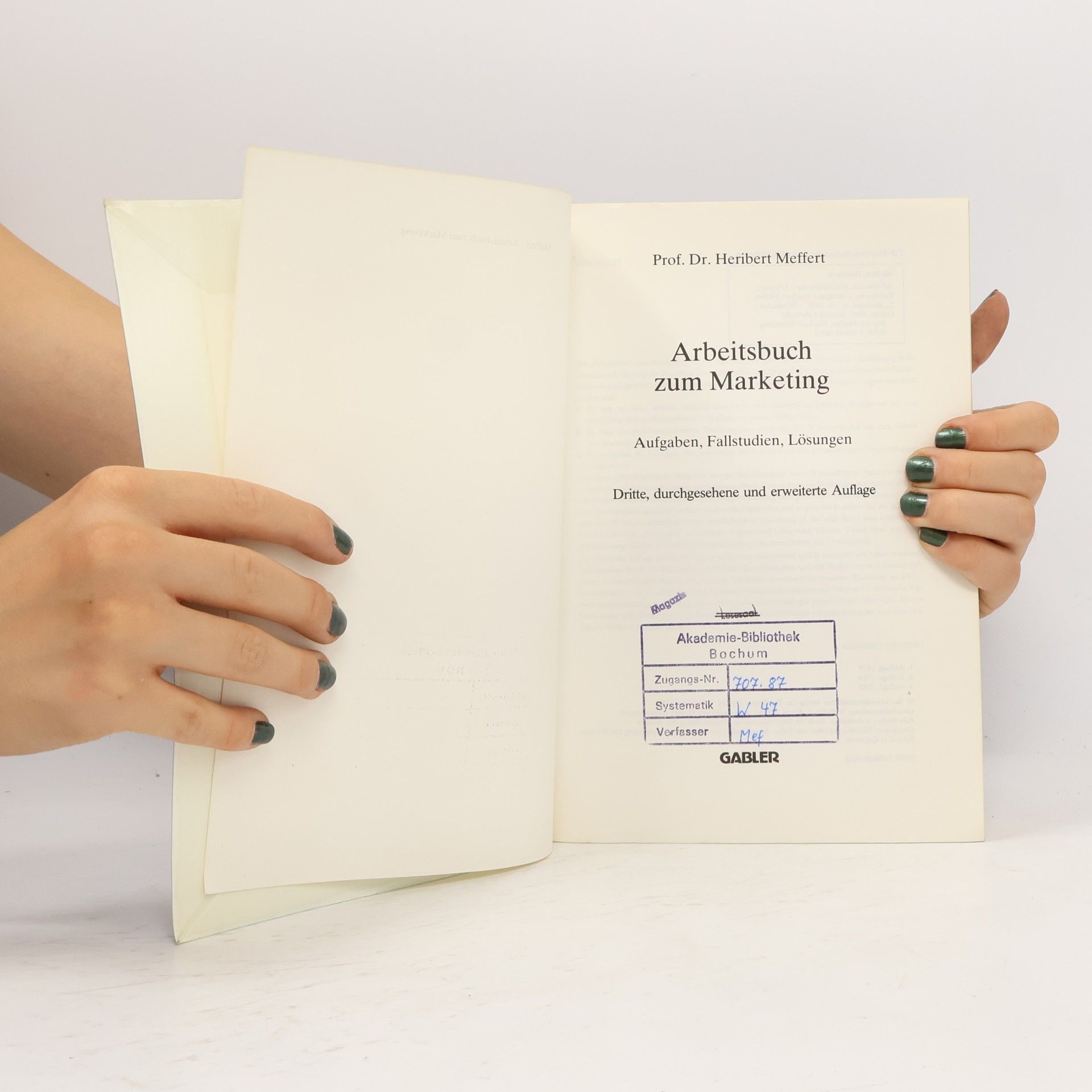 Heribert Meffert Arbeitsbuch zum Marketing