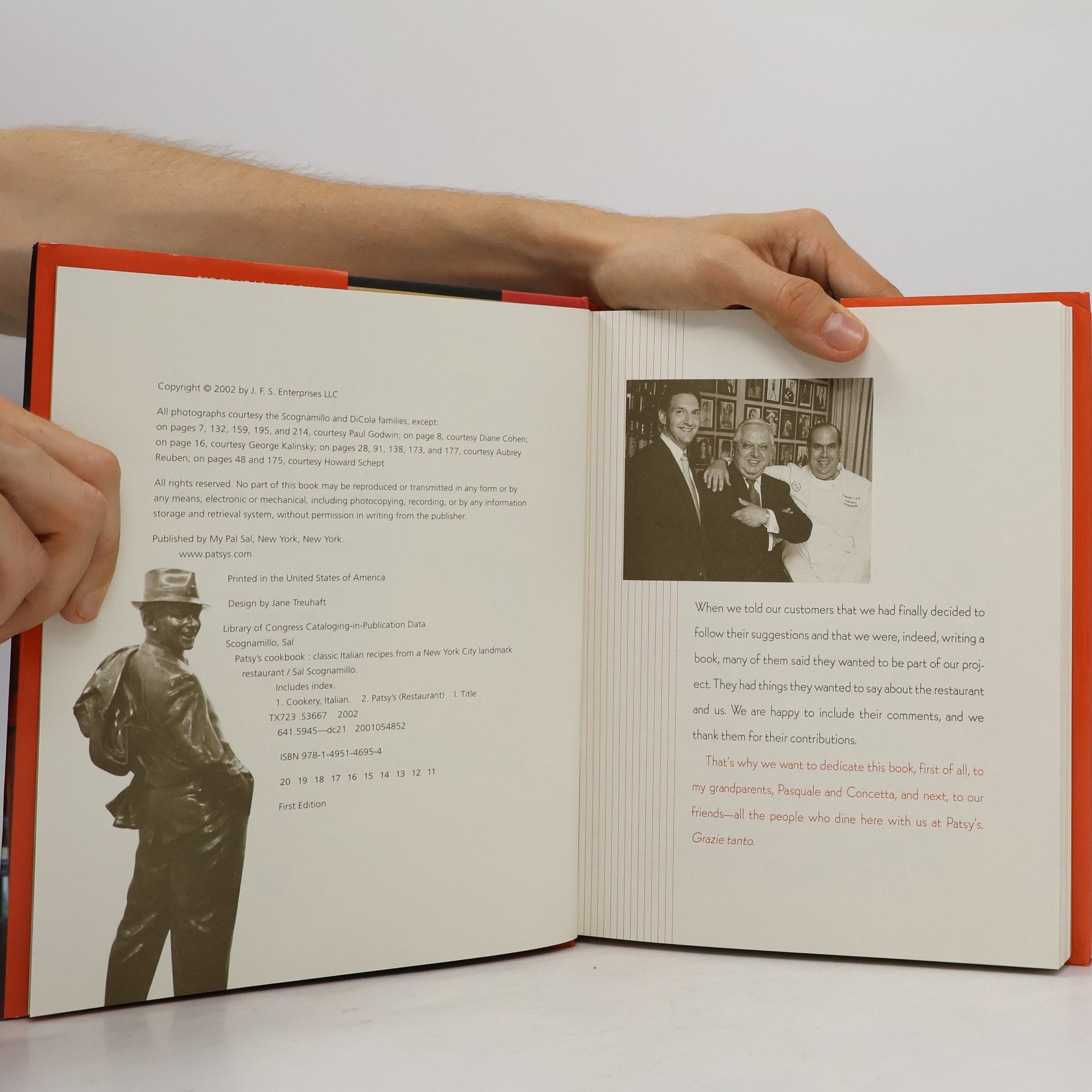 Sal J. Scognamillo Patsy's Italian Restaurant of New York Cookbook