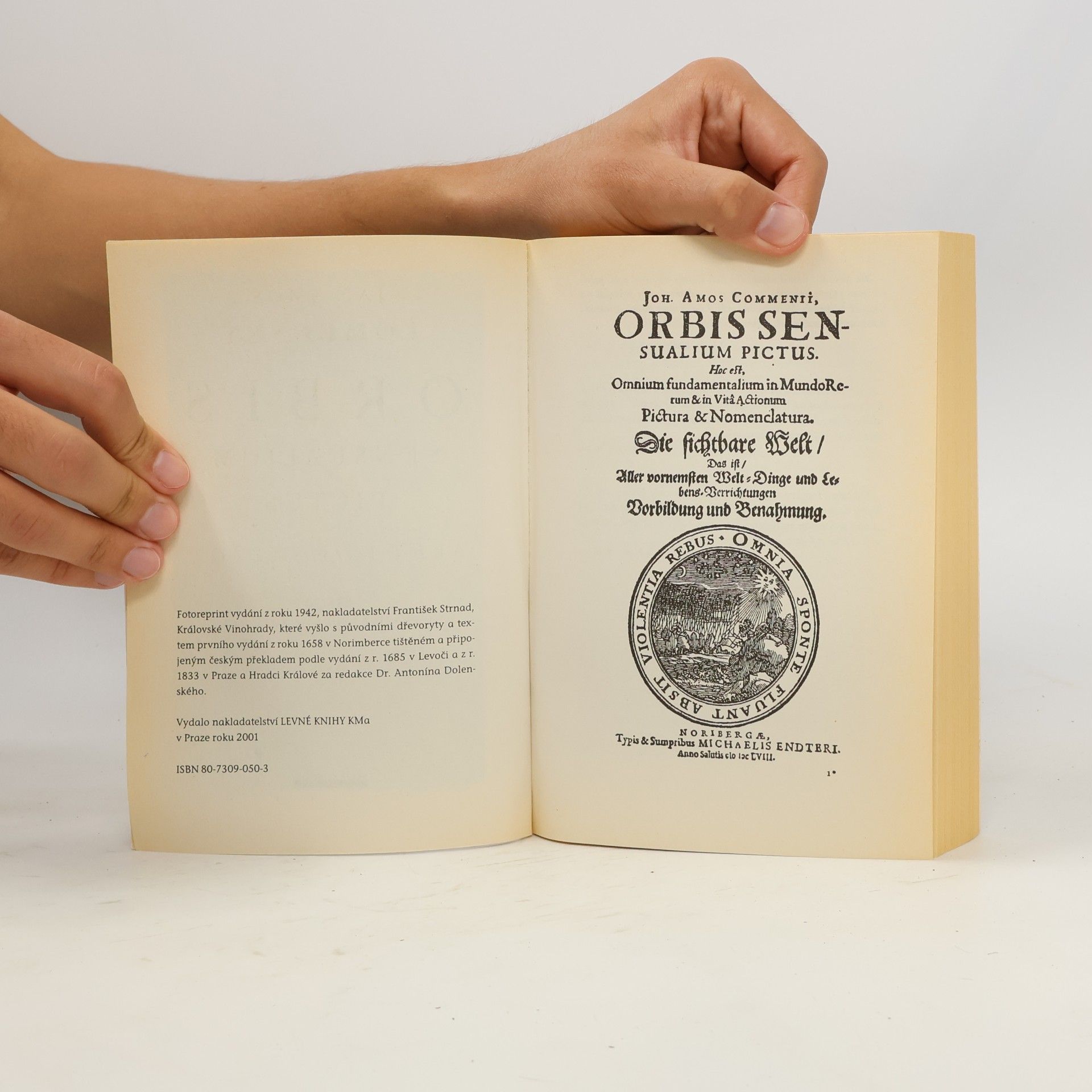 Jan Amos Komenský Orbis sensualium pictus = Svět v obrazích: Přetisk prvního vydání z roku 1658