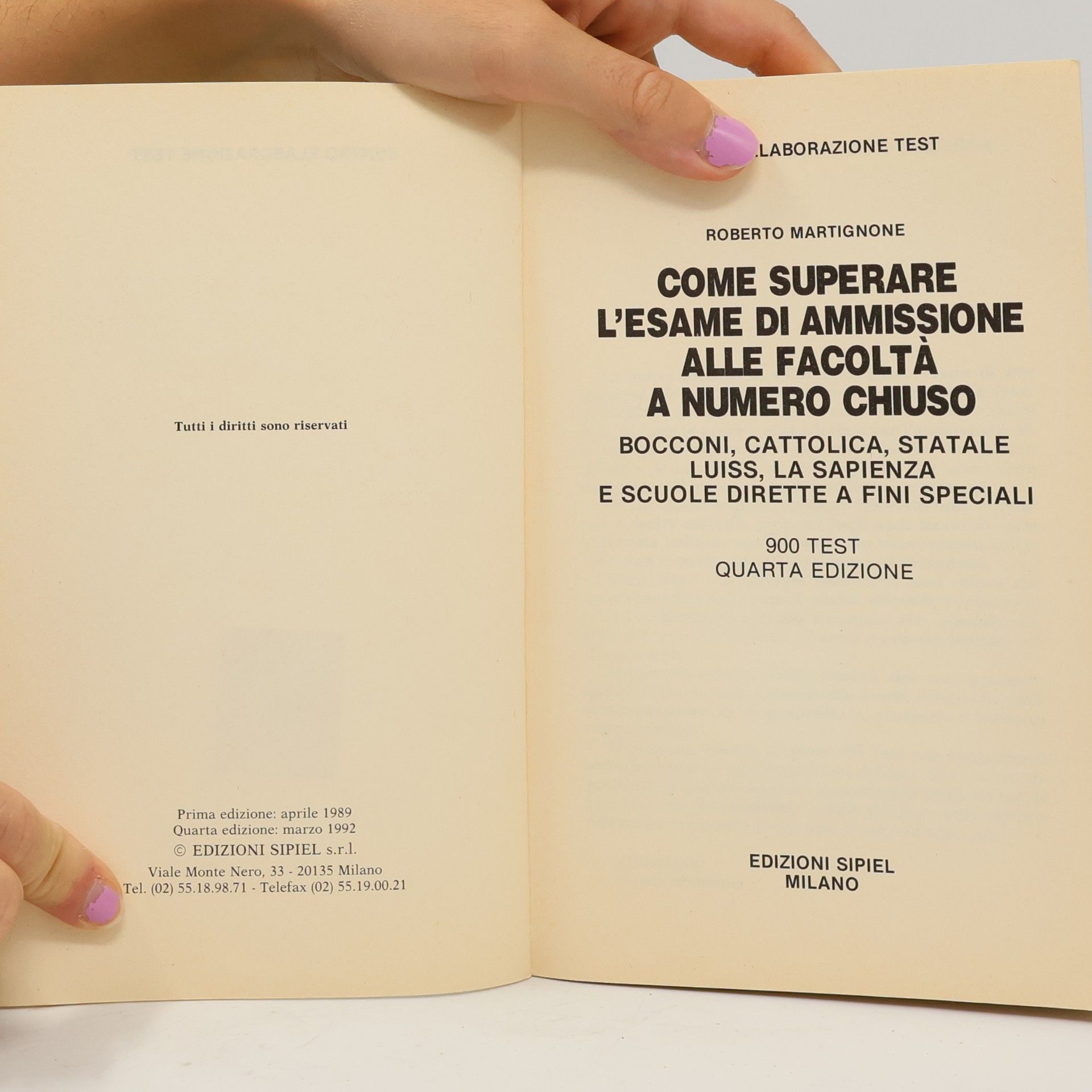 Roberto Martignone Come superare l'esame di ammissione alle facoltà a numero chiuso