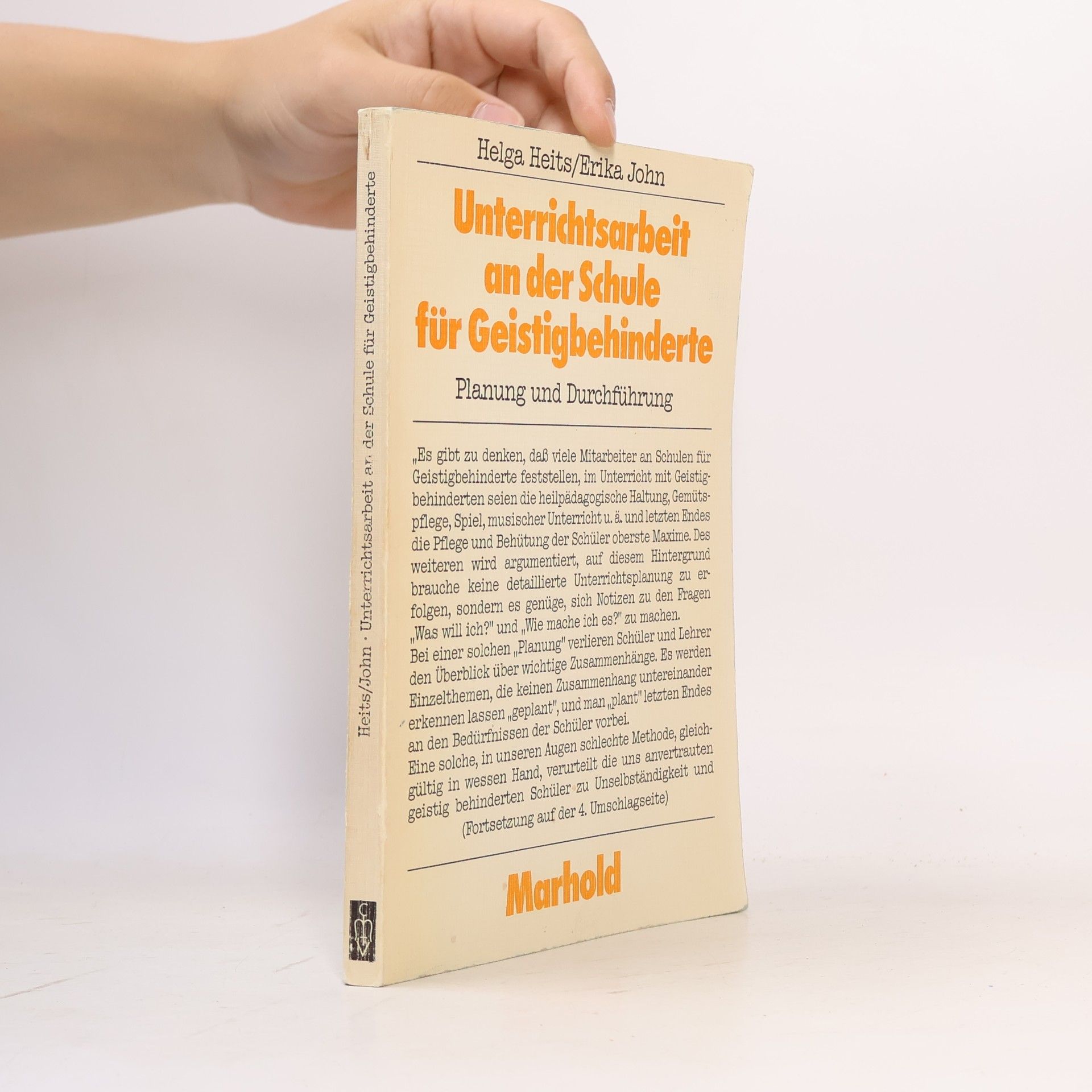 Erika John Unterrichtsarbeit an der Schule für Geistigbehinderte