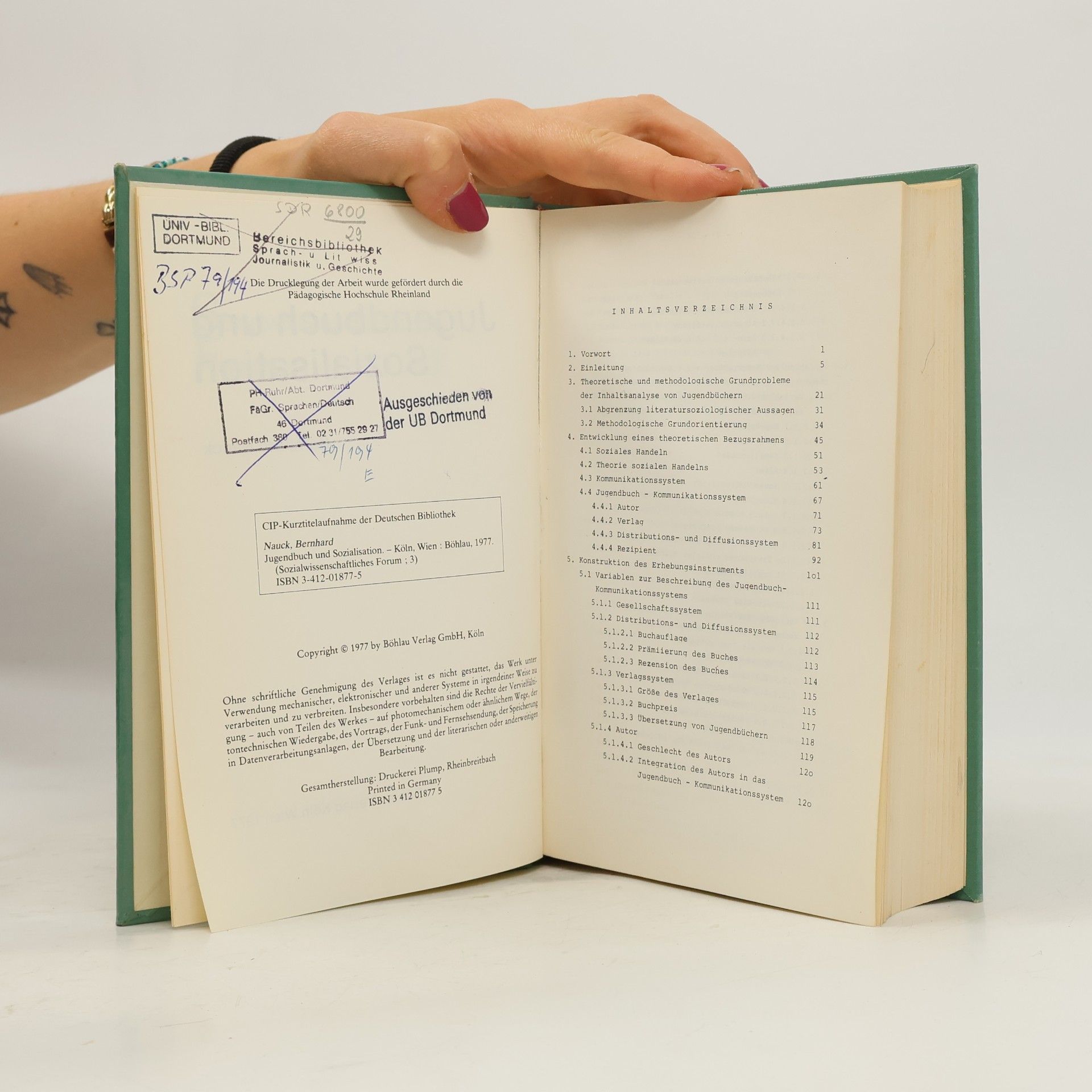 Bernhard Nauck Sozialwissenschaftliches Forum: Jugendbuch und Sozialisation