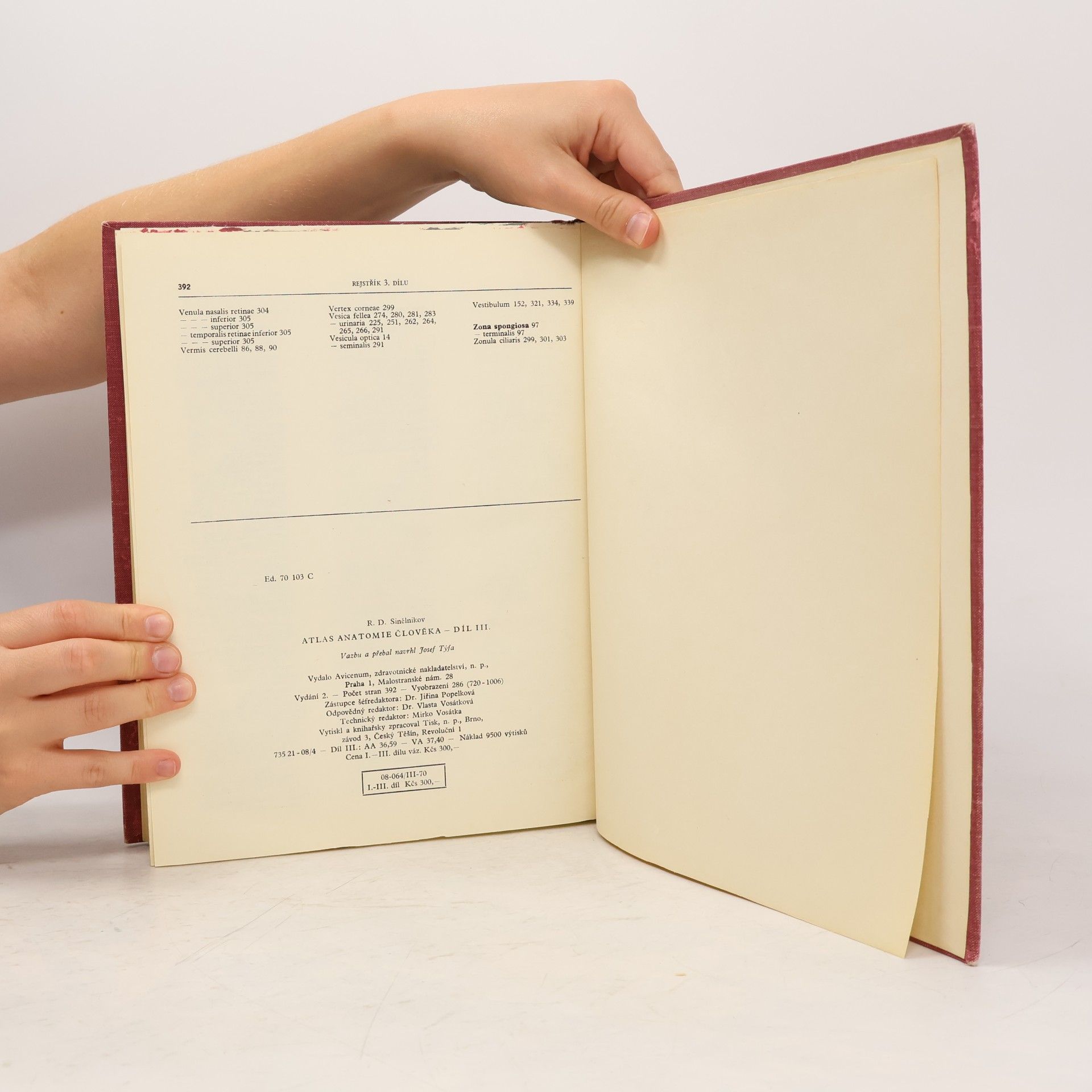 Rafail Davidovič Sinělnikov Atlas anatomie člověka III.