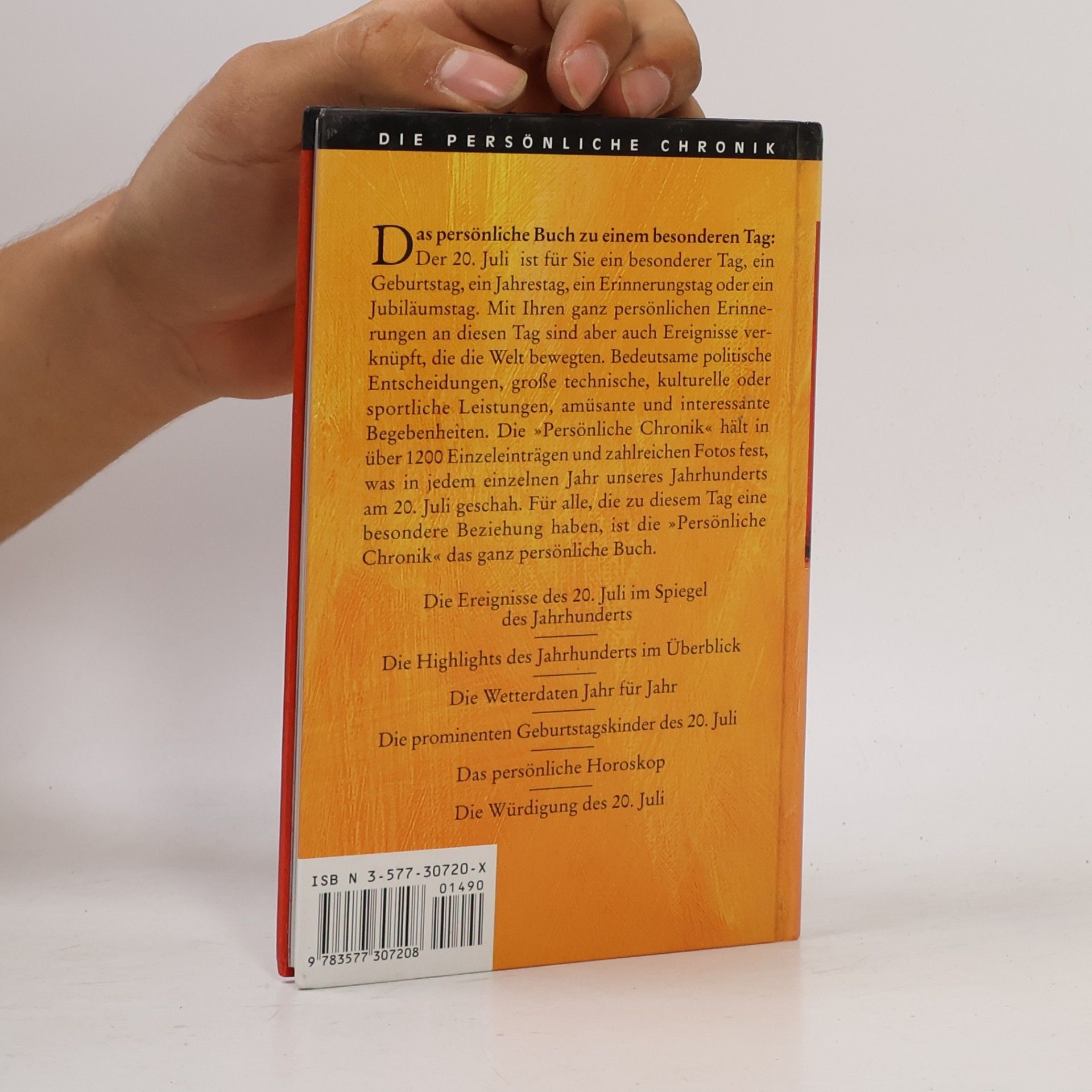 Die Persönliche Chronik. Das Buch vom 20. Juli