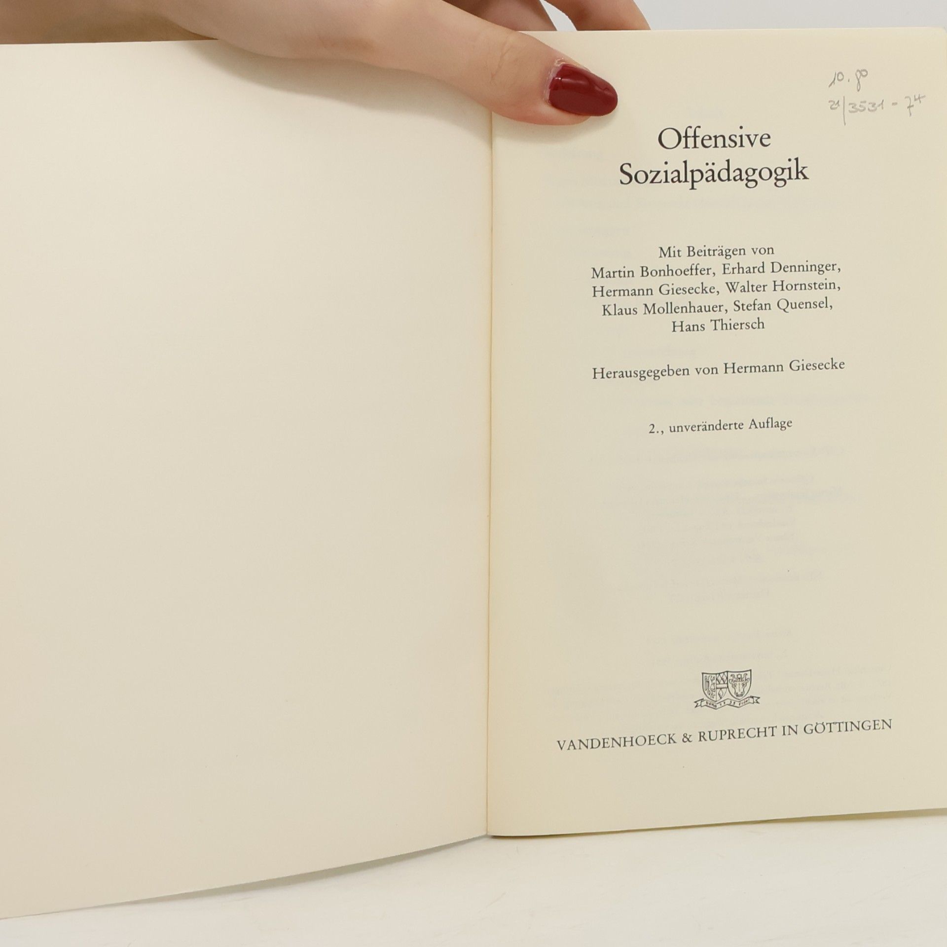 Michael Bonhoeffer Offensive Sozialpädagogik