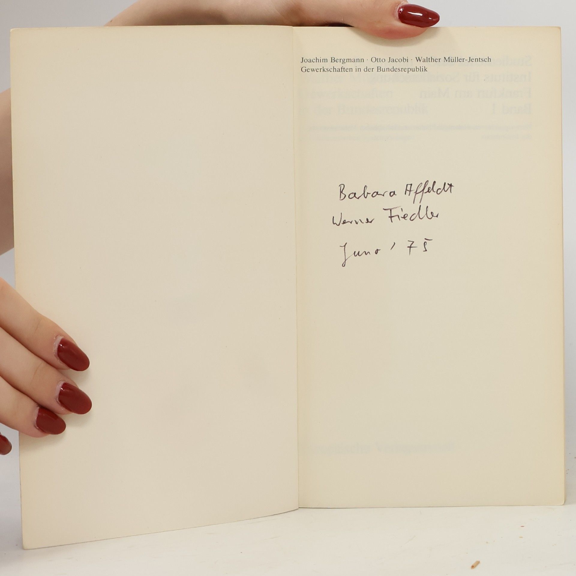Joachim E. Bergmann Studienreihe des Instituts für Sozialforschung Frankfurt am Main: Gewerkschaften in der Bundesrepublik - German Edition