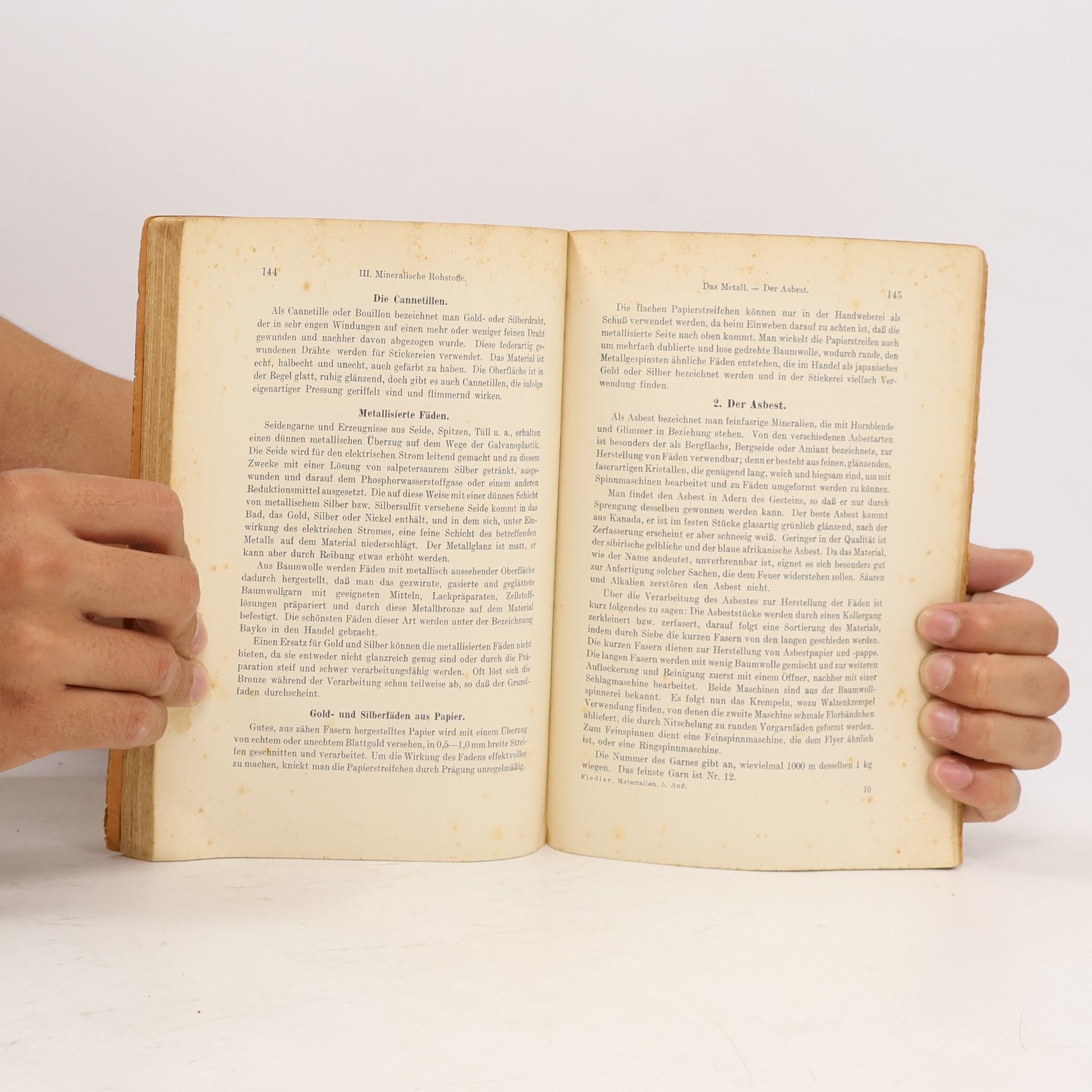 Karl Fiedler Die Materialien der Textilindustrie
