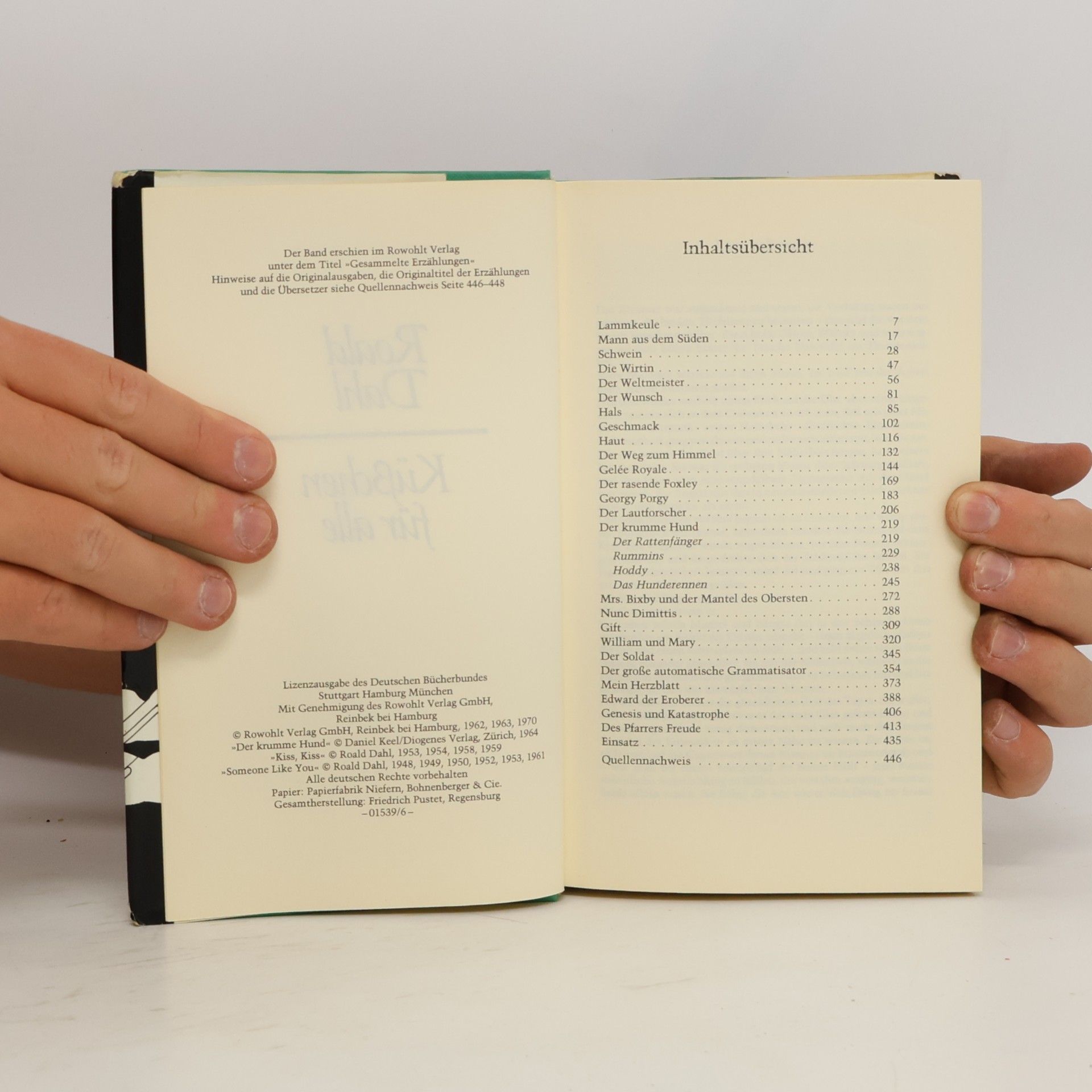 Roald Dahl Küsschen für alle