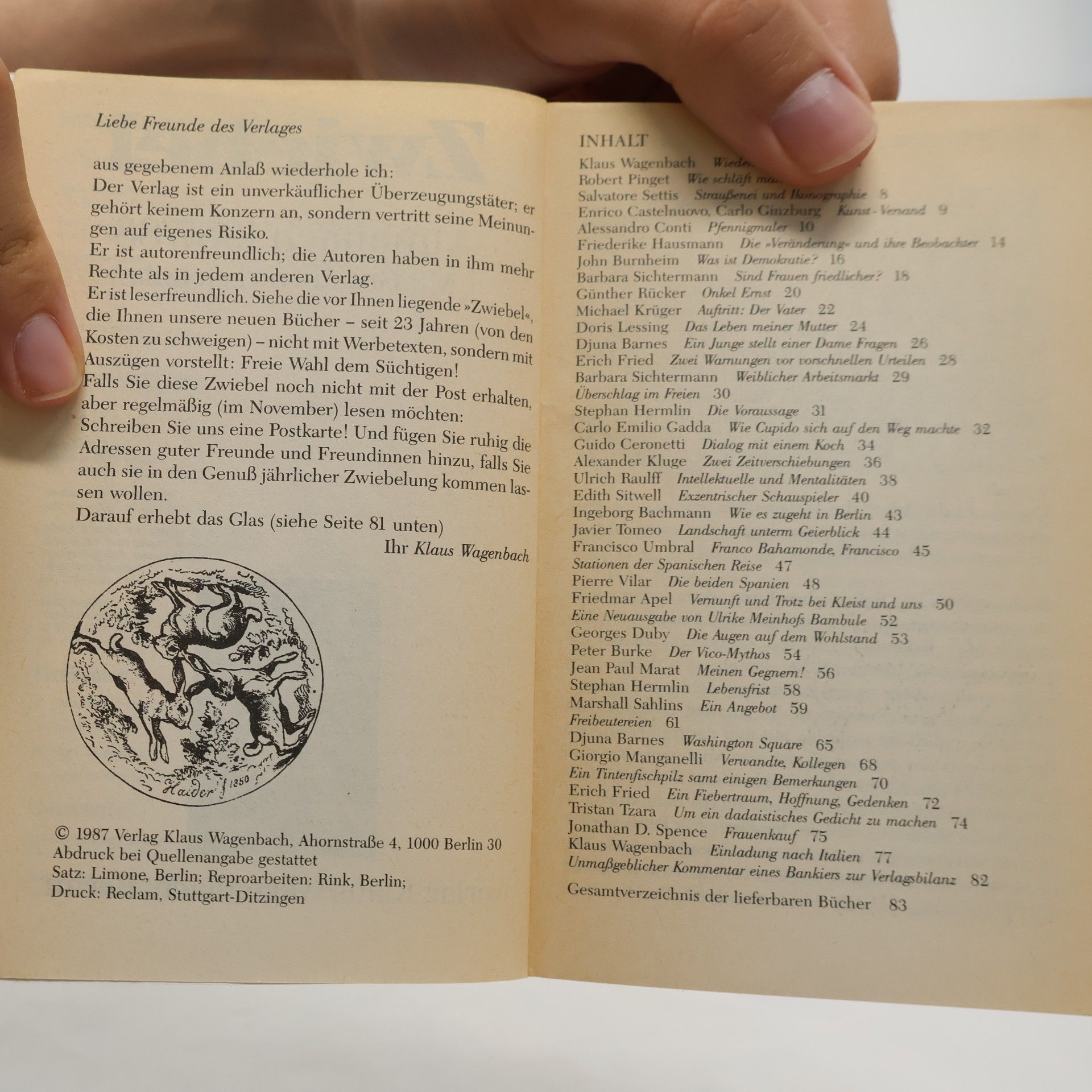 Autores varios Zwiebel 1987/1988