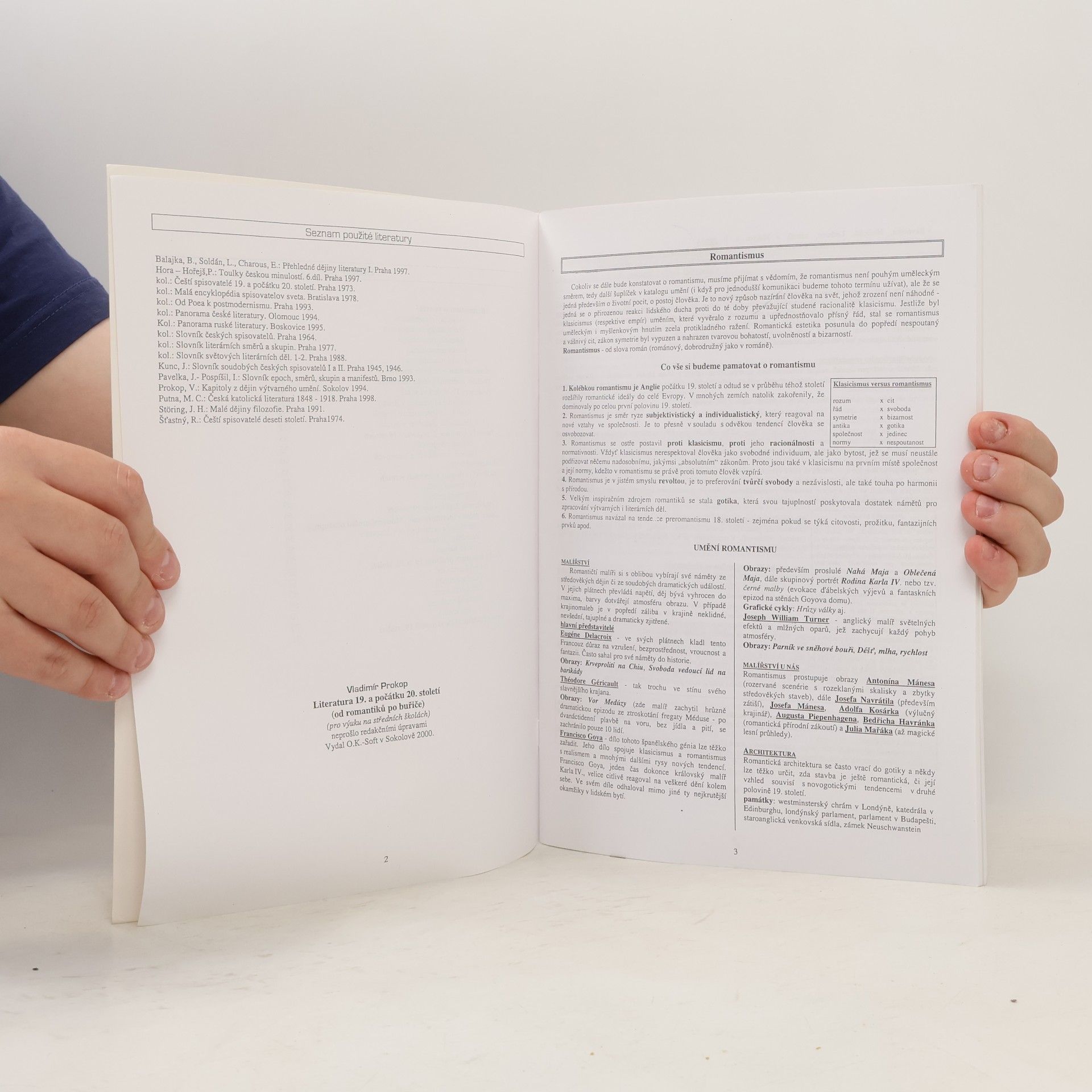 Vladimír Prokop Literatura 19. a počátku 20. století (od romantiků po buřiče)