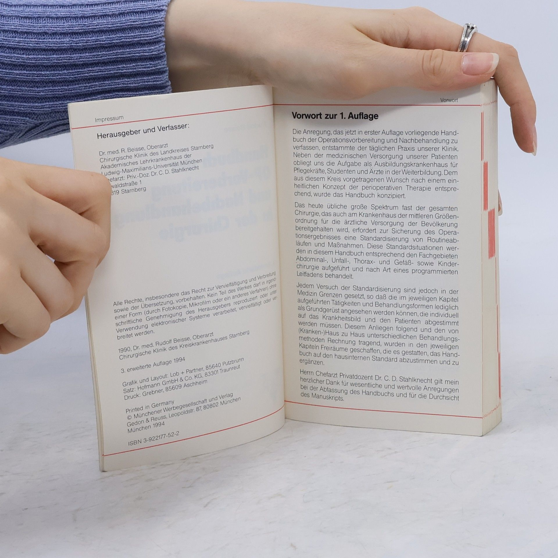 Rudolf Beisse Handbuch der OP-Vorbereitung und Nachbehandlung in der Chirurgie