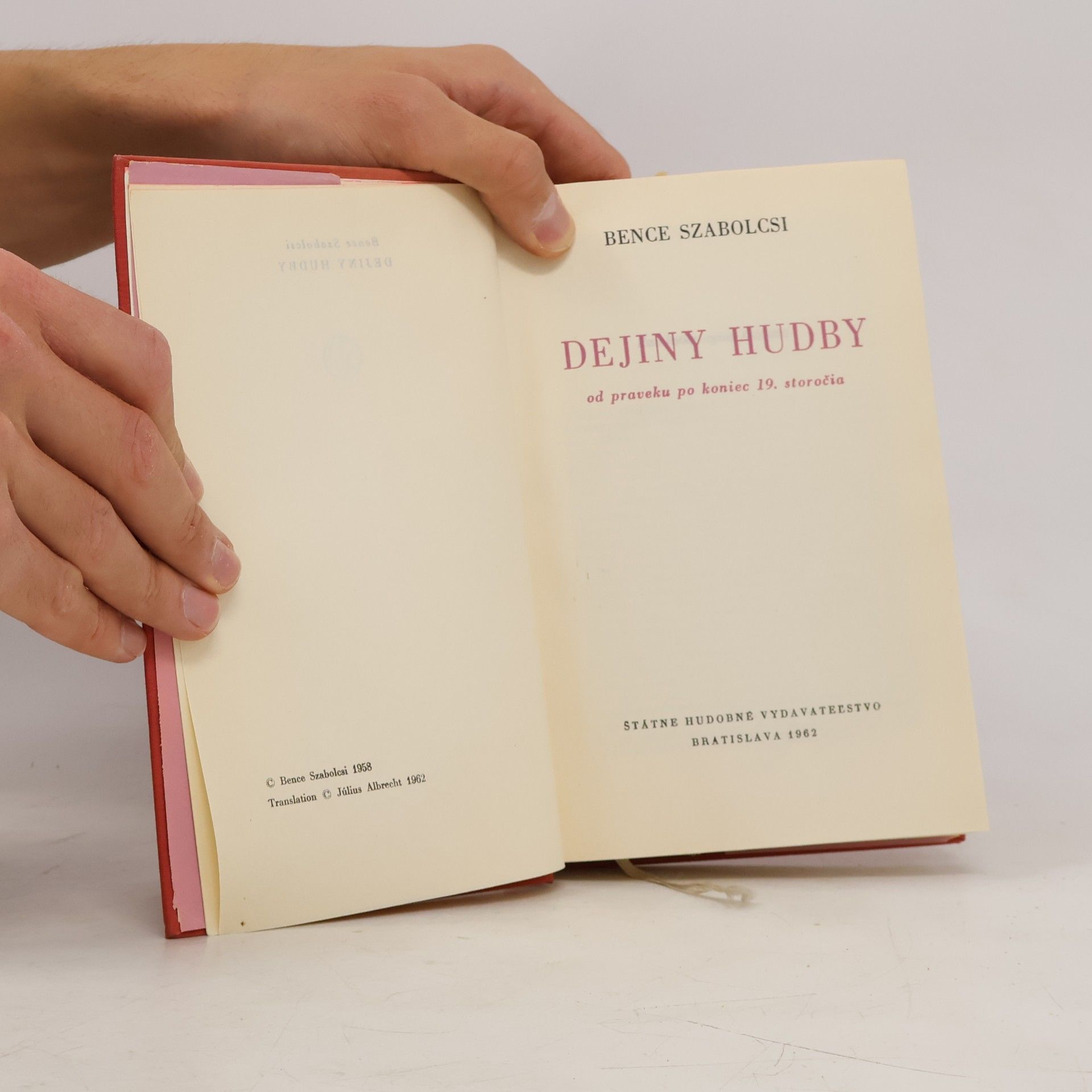Bence Szabolcsi Dejiny hudby