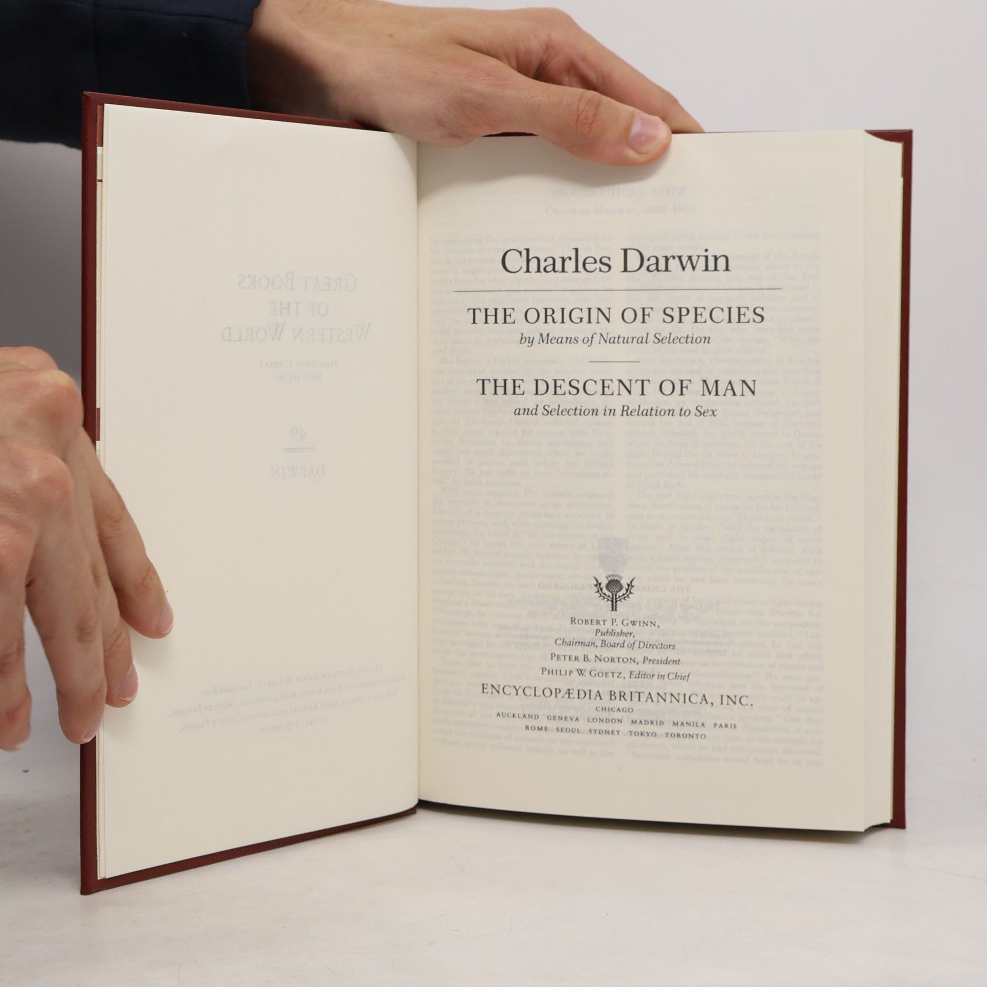 Charles Darwin The Origin of Species. The Descent of Man