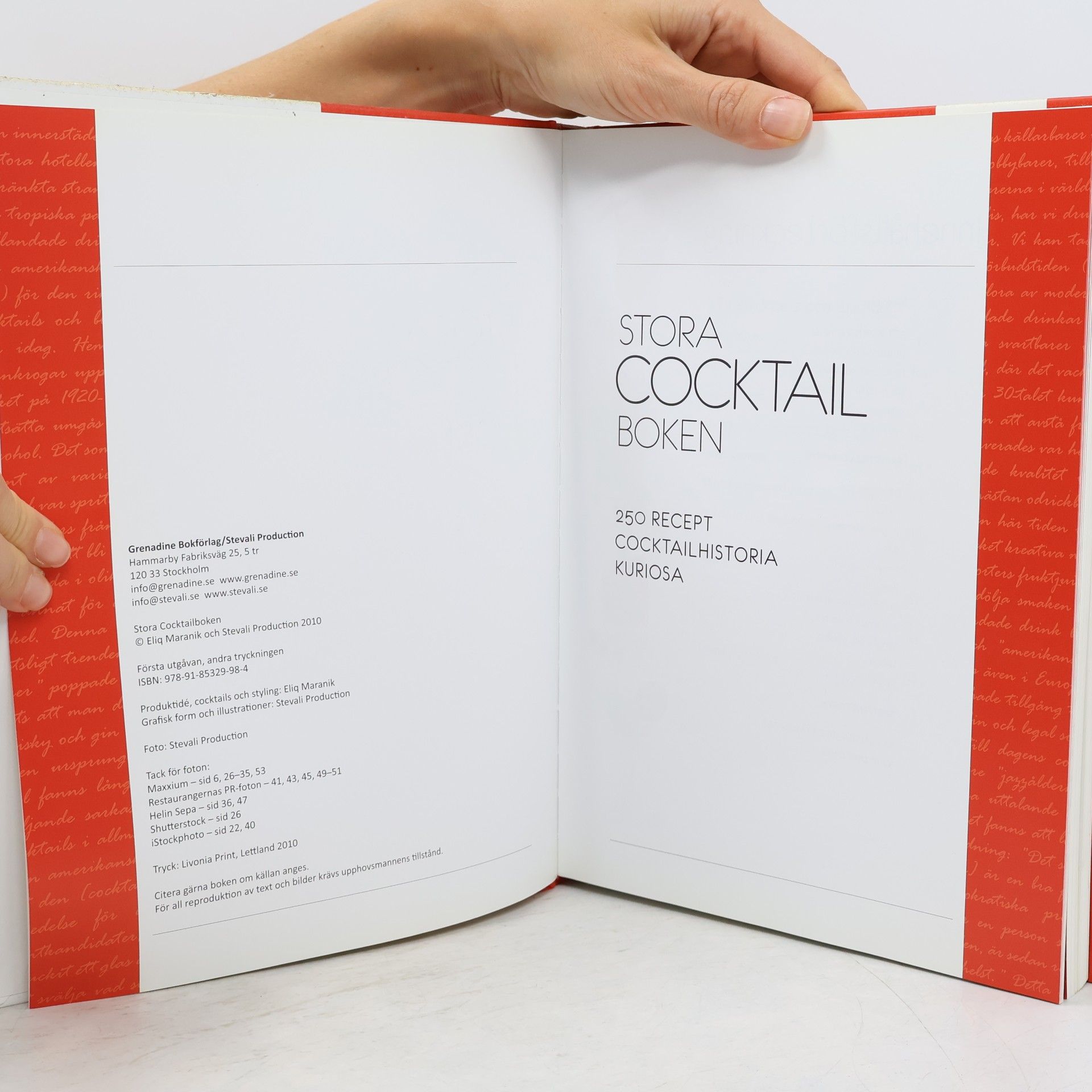 Eliq Maranik Stora cocktail-boken : 250 recept, cocktailhistoria, kuriosa