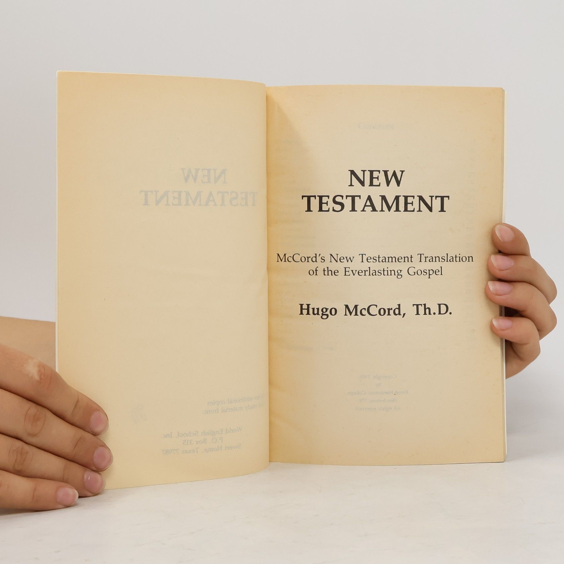 Hugo McCord New Testament