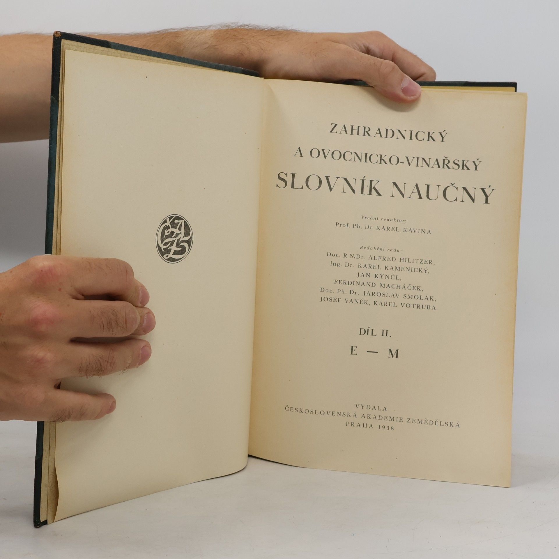Karel Kavina Zahradnický a ovocnicko-vinařský slovník naučný II. E - M
