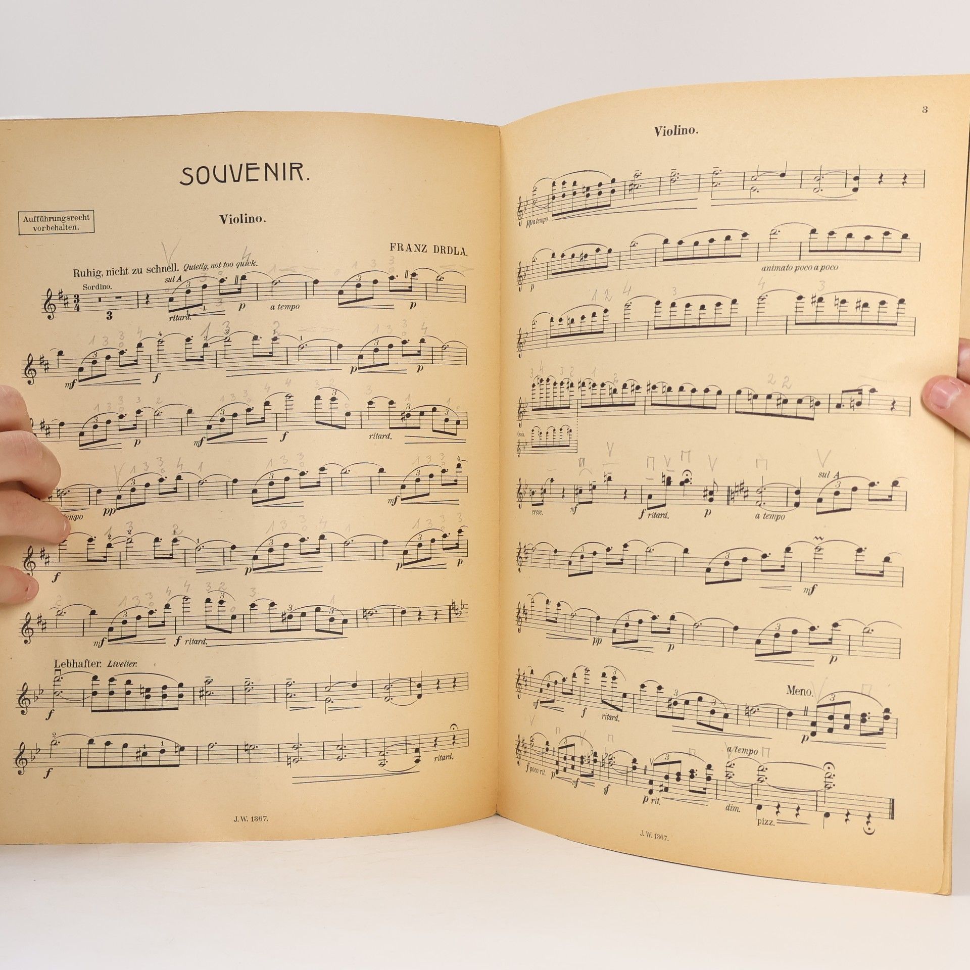 Franz Drdla Souvenir für Violine und Klavier