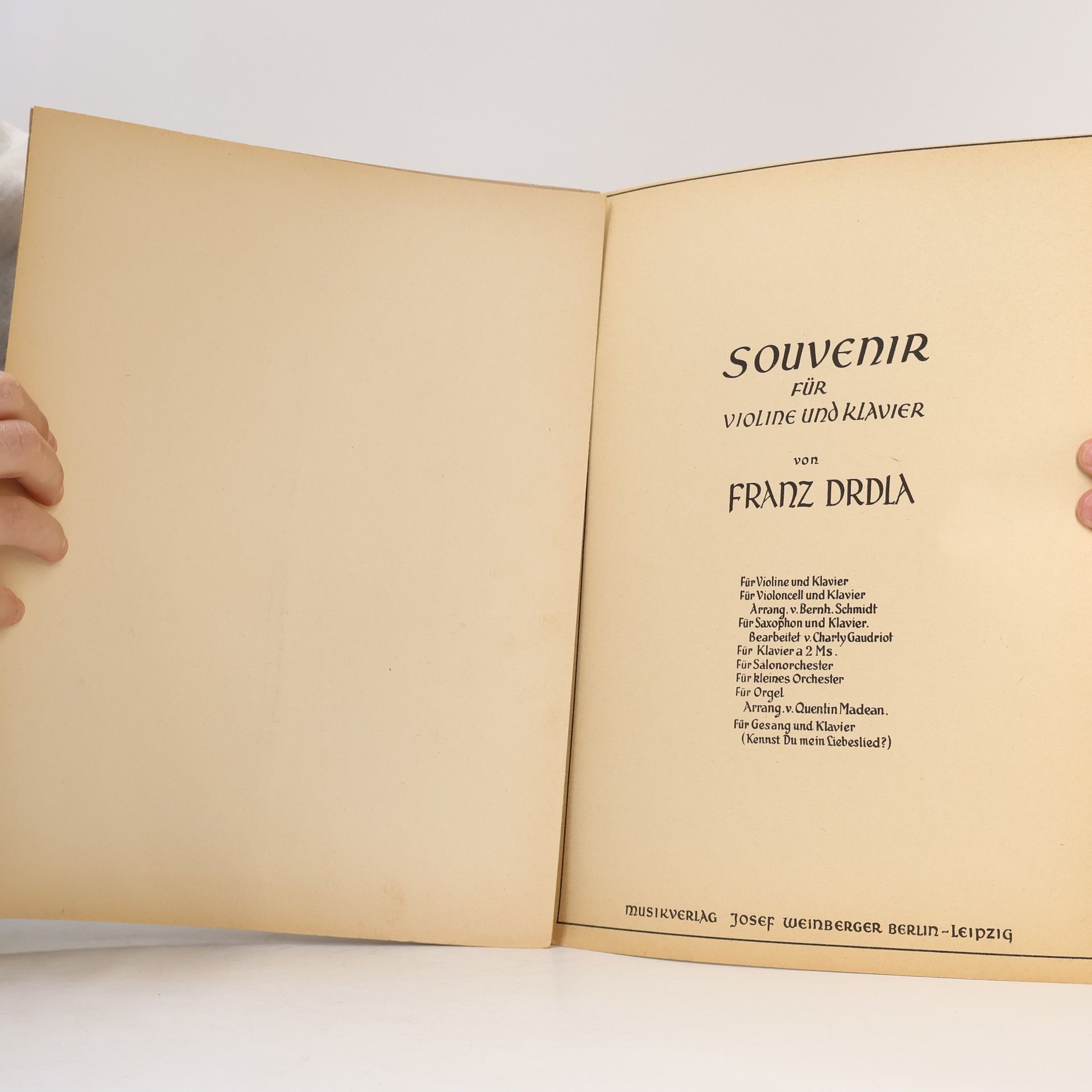 Franz Drdla Souvenir für Violine und Klavier
